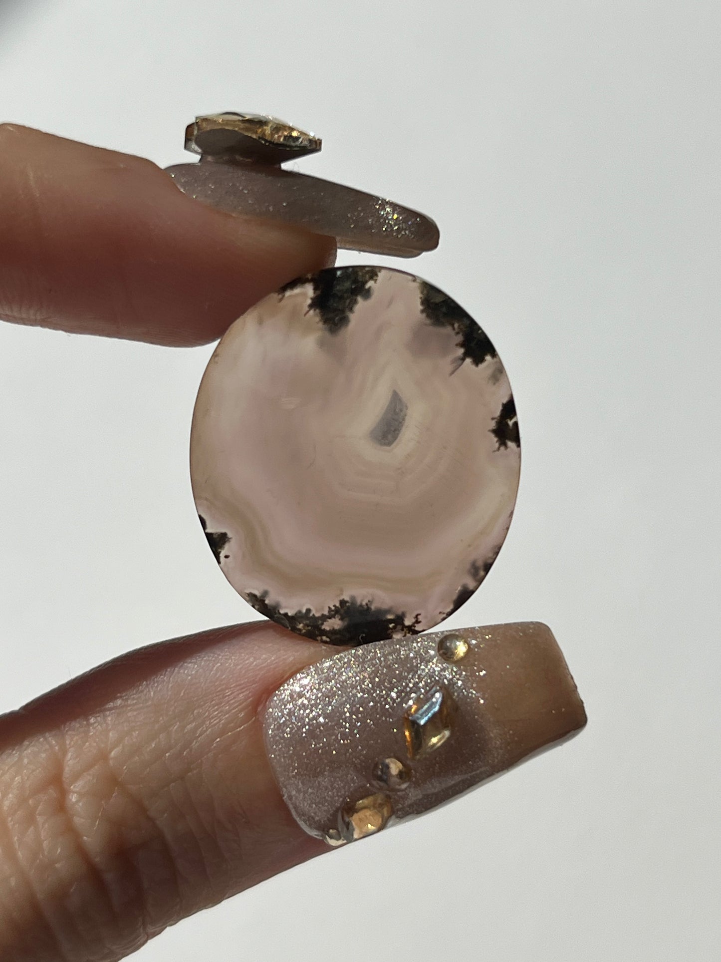 Purple Chalcedony with Green Moss Oval Cabochon (You Choose)