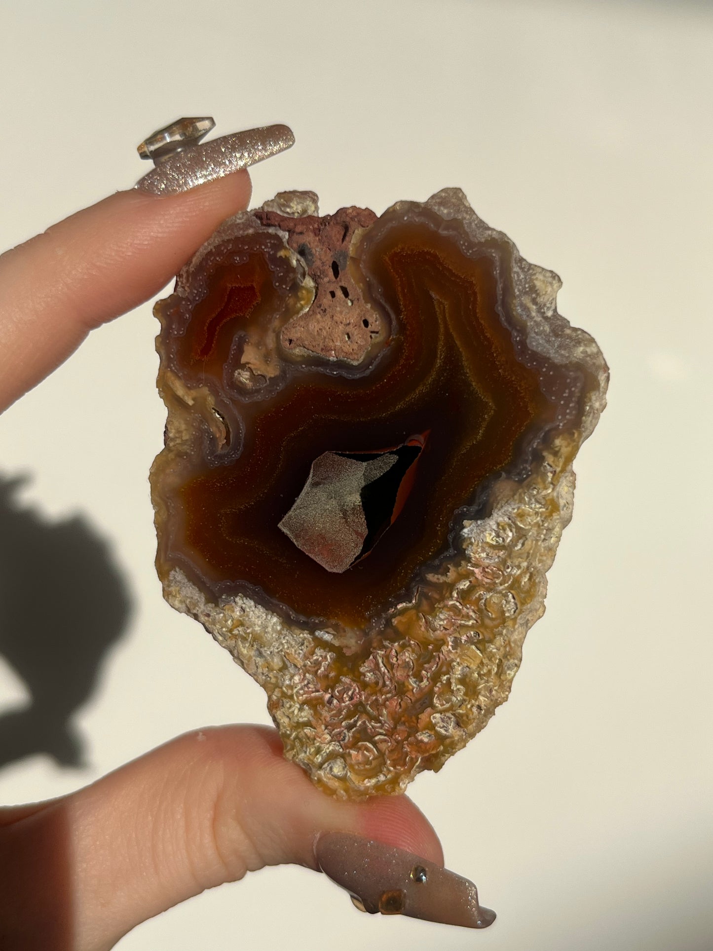 ‘Smouldering Canyon’ Burnt Red Orange Laguna Agate Geode