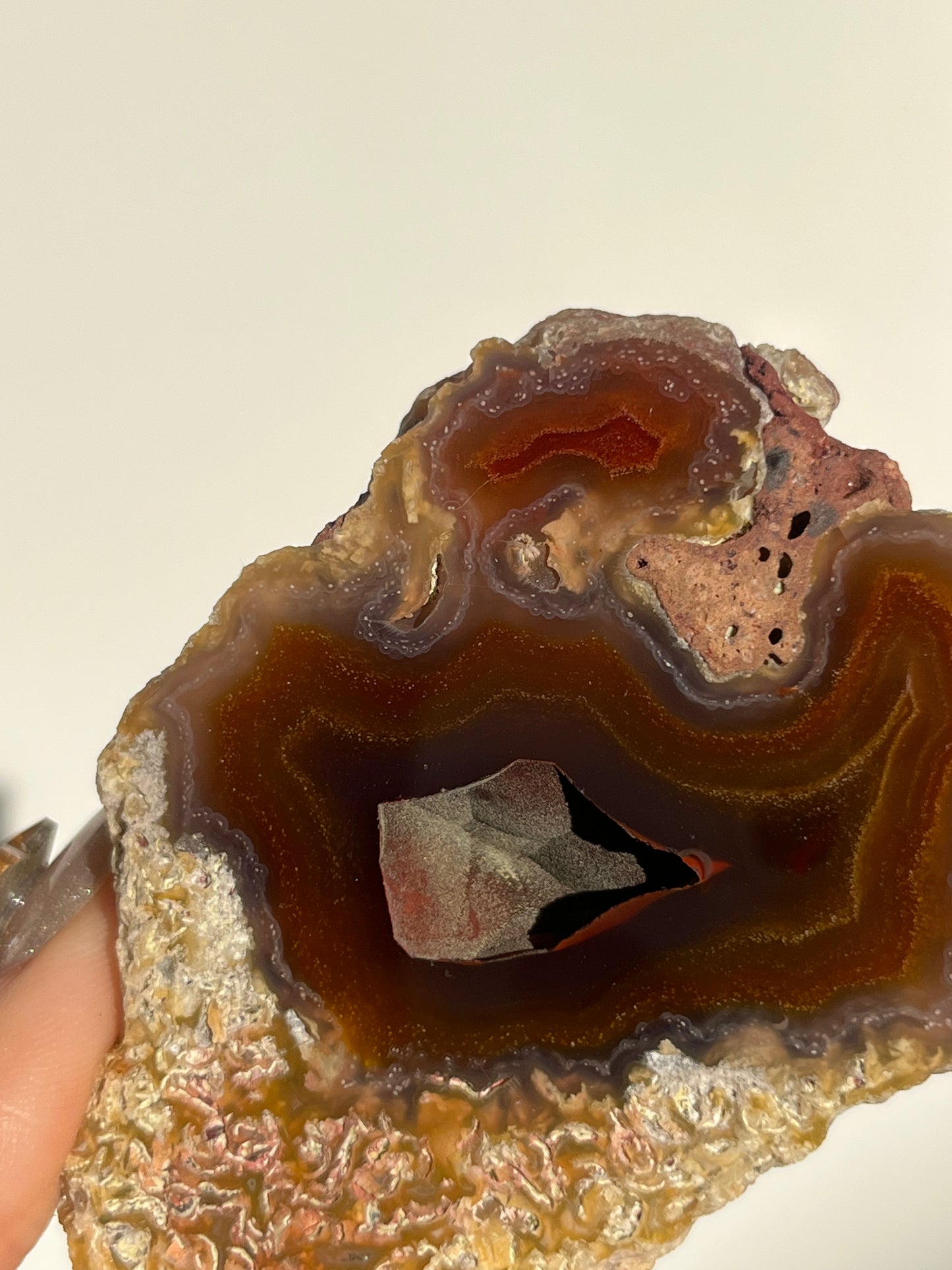 ‘Smouldering Canyon’ Burnt Red Orange Laguna Agate Geode