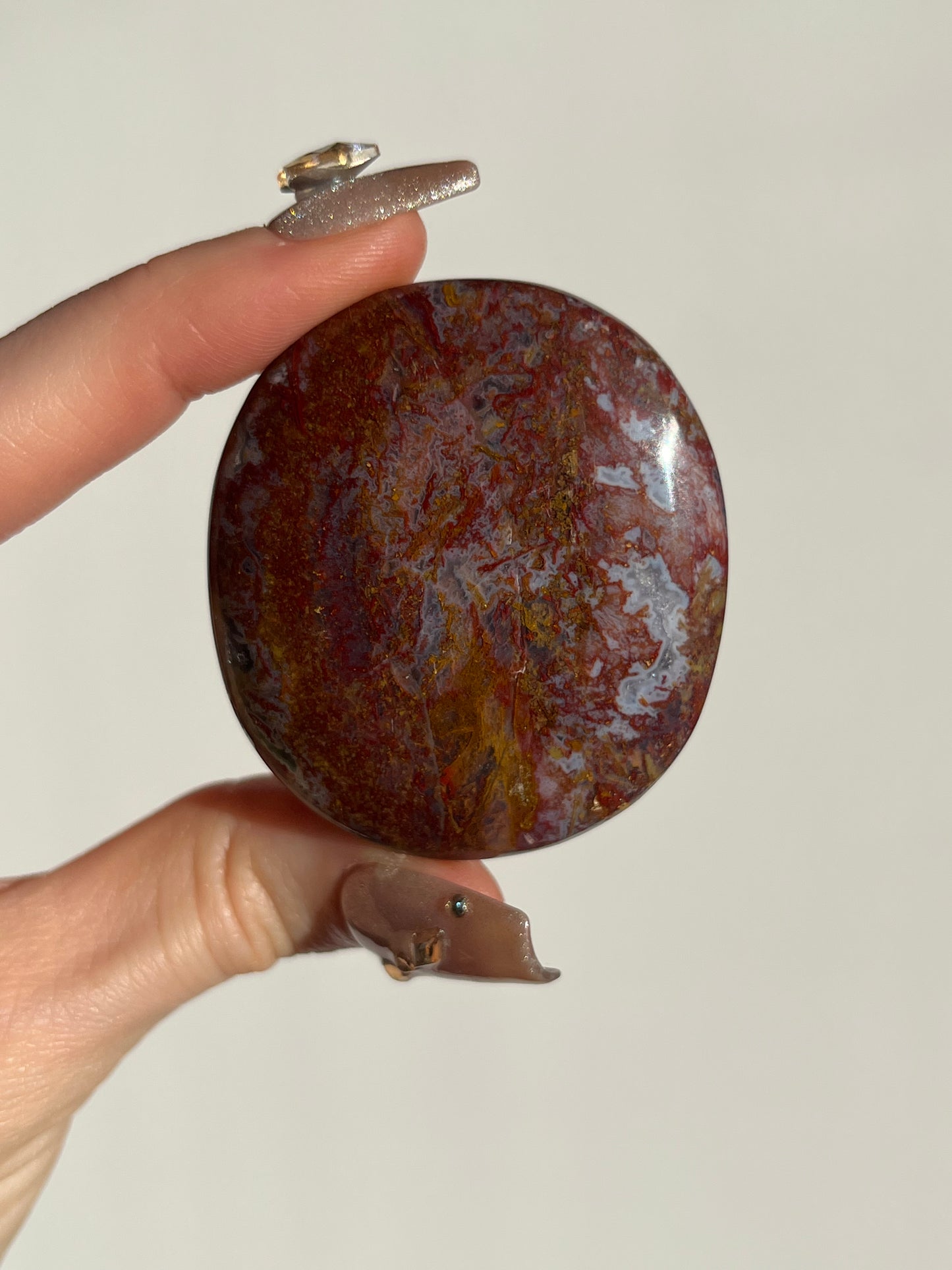 Red Moss in Chalcedony Flatstone B