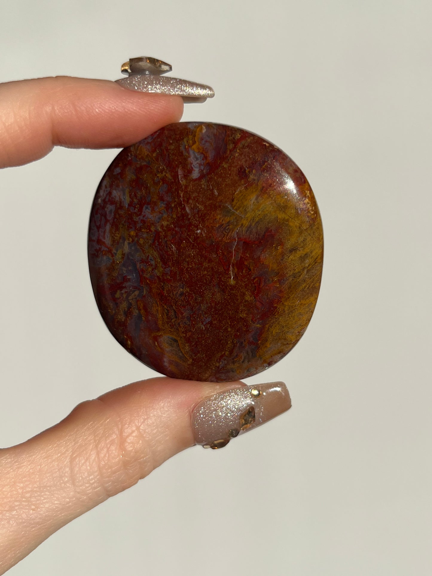 Red Moss in Chalcedony Flatstone B