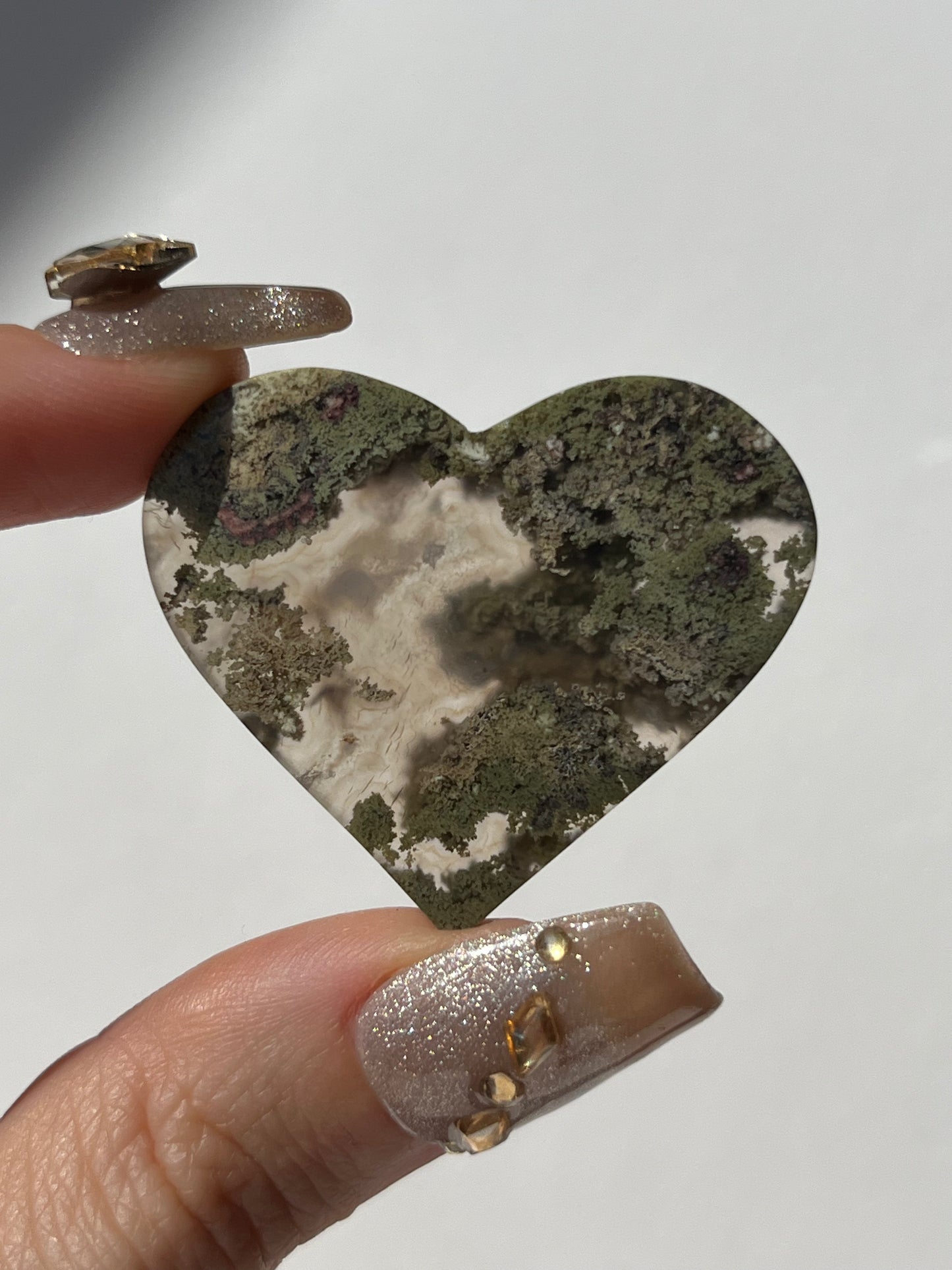 Scenic Moss Agate Heart A