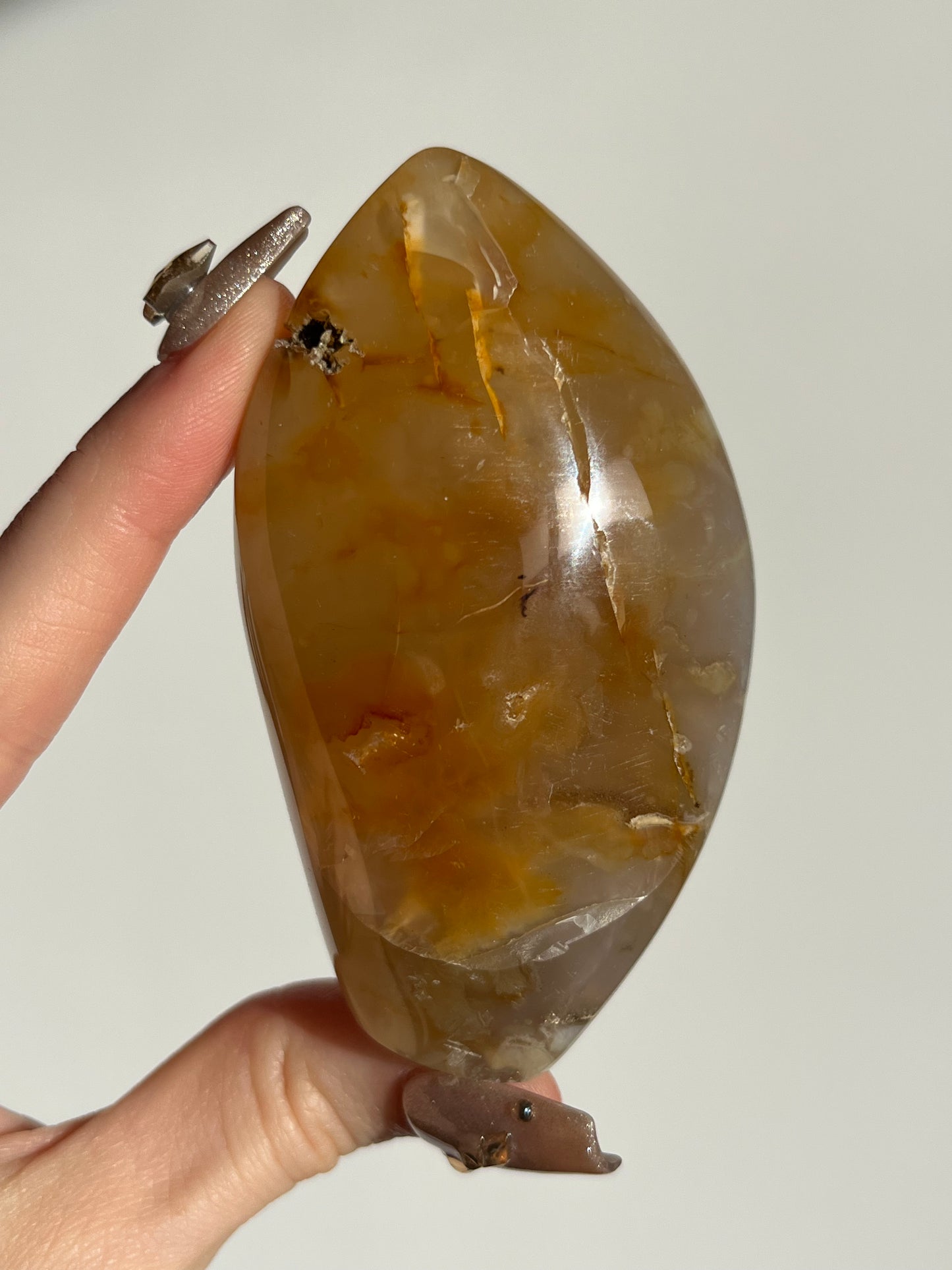 Soleia Carnelian Agate Freeform F (Perfectly Imperfect - Unsteady base)