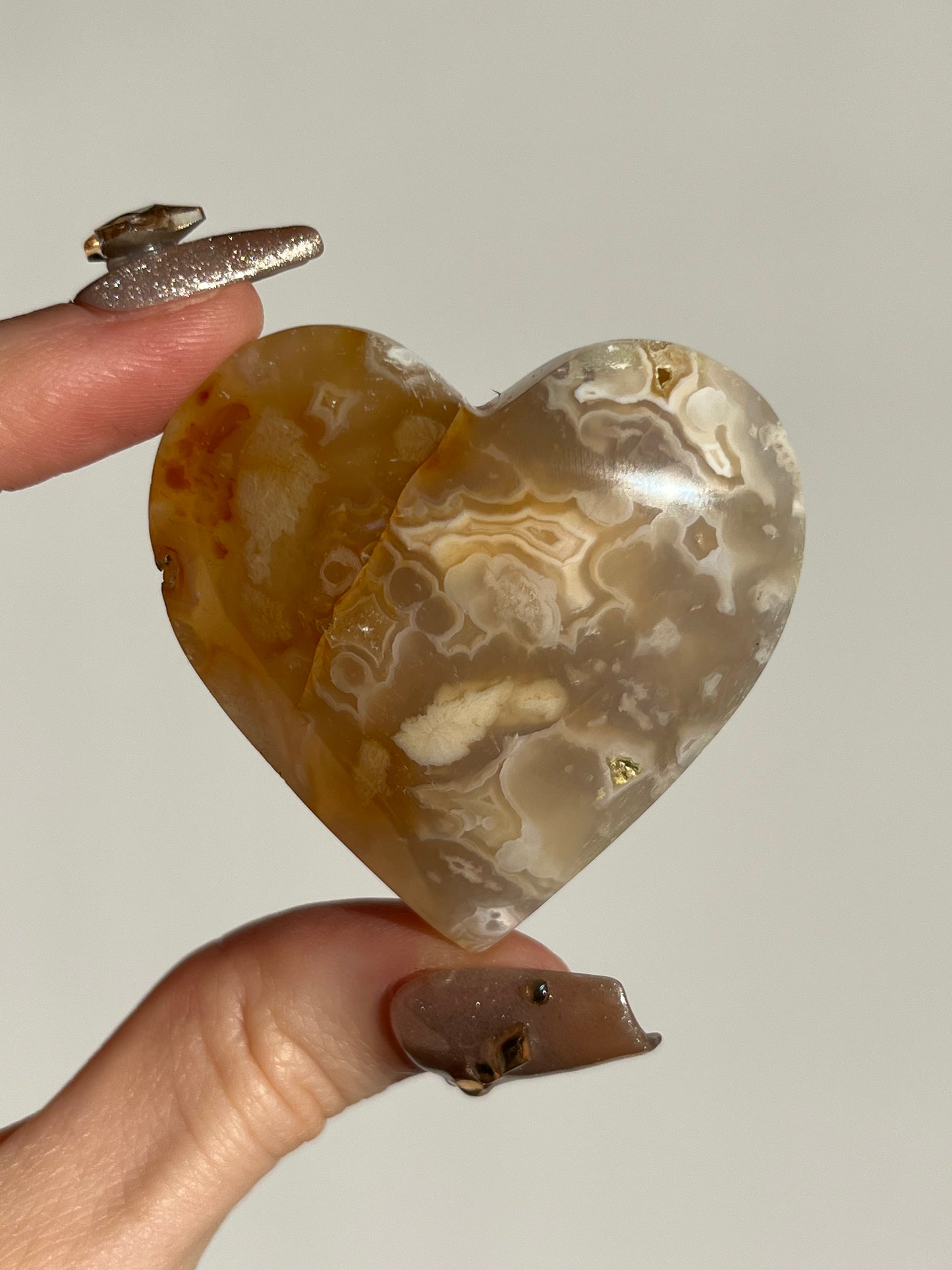 Soleia Agate Heart Carving I