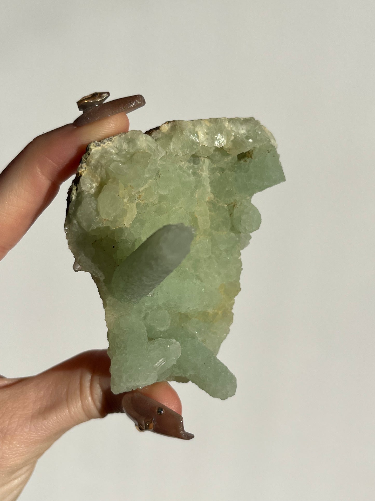 Stalactitic Prehnite with Quartz Specimen A