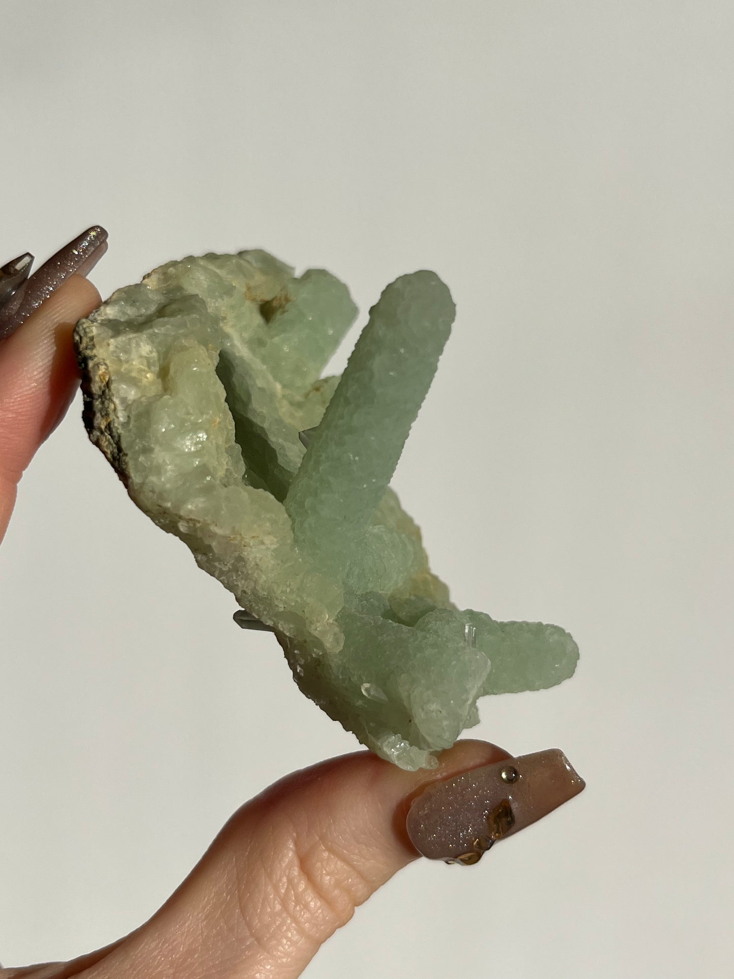 Stalactitic Prehnite with Quartz Specimen A