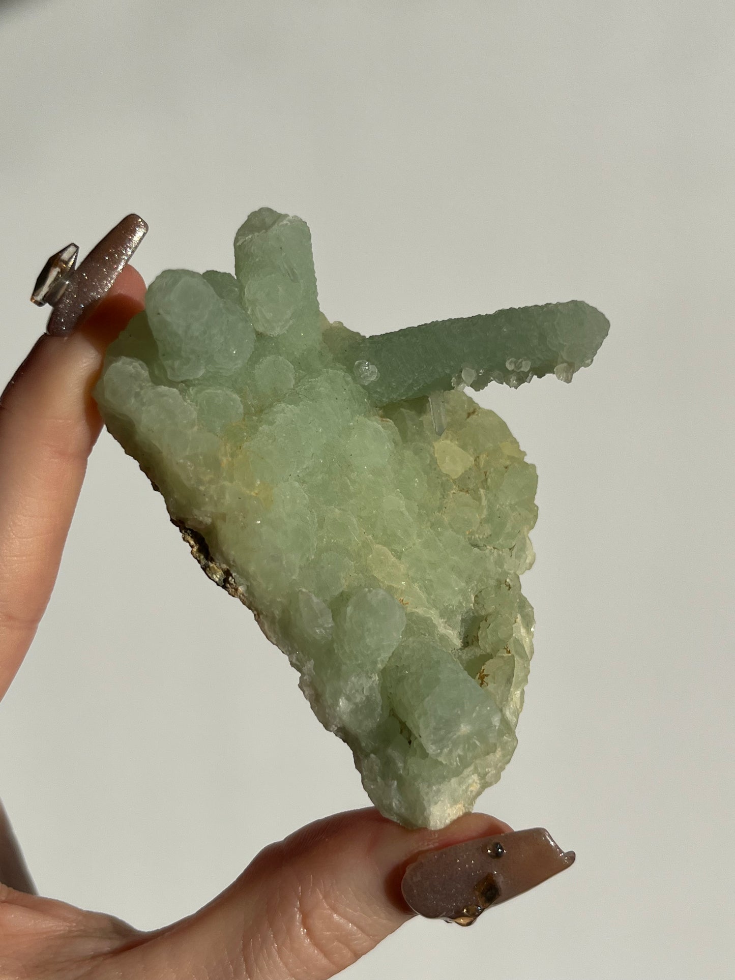 Stalactitic Prehnite with Quartz Specimen A