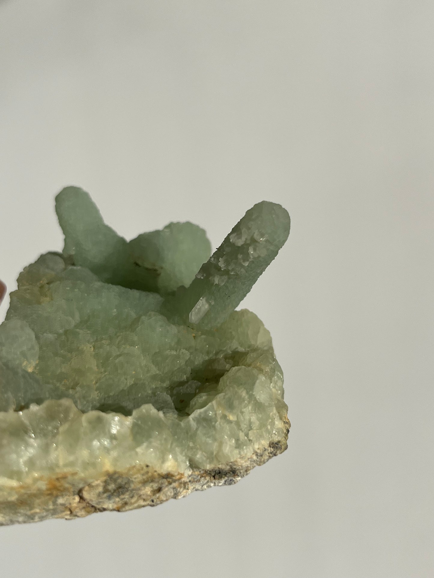 Stalactitic Prehnite with Quartz Specimen A