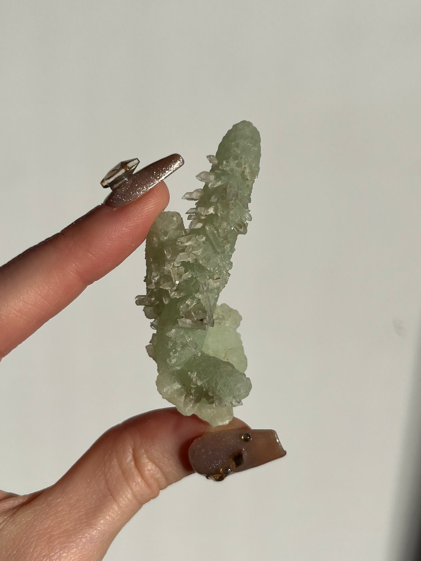 Stalactitic Prehnite with Quartz Specimen B