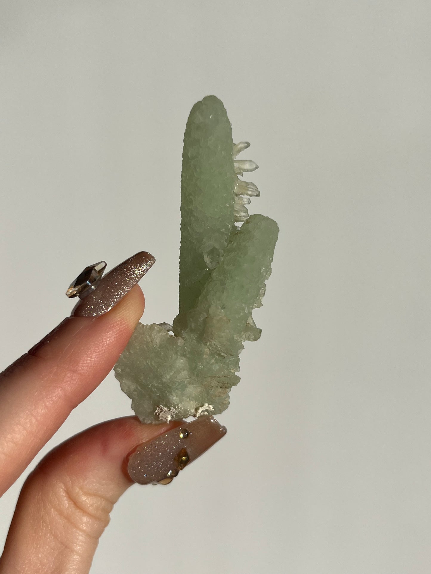 Stalactitic Prehnite with Quartz Specimen B