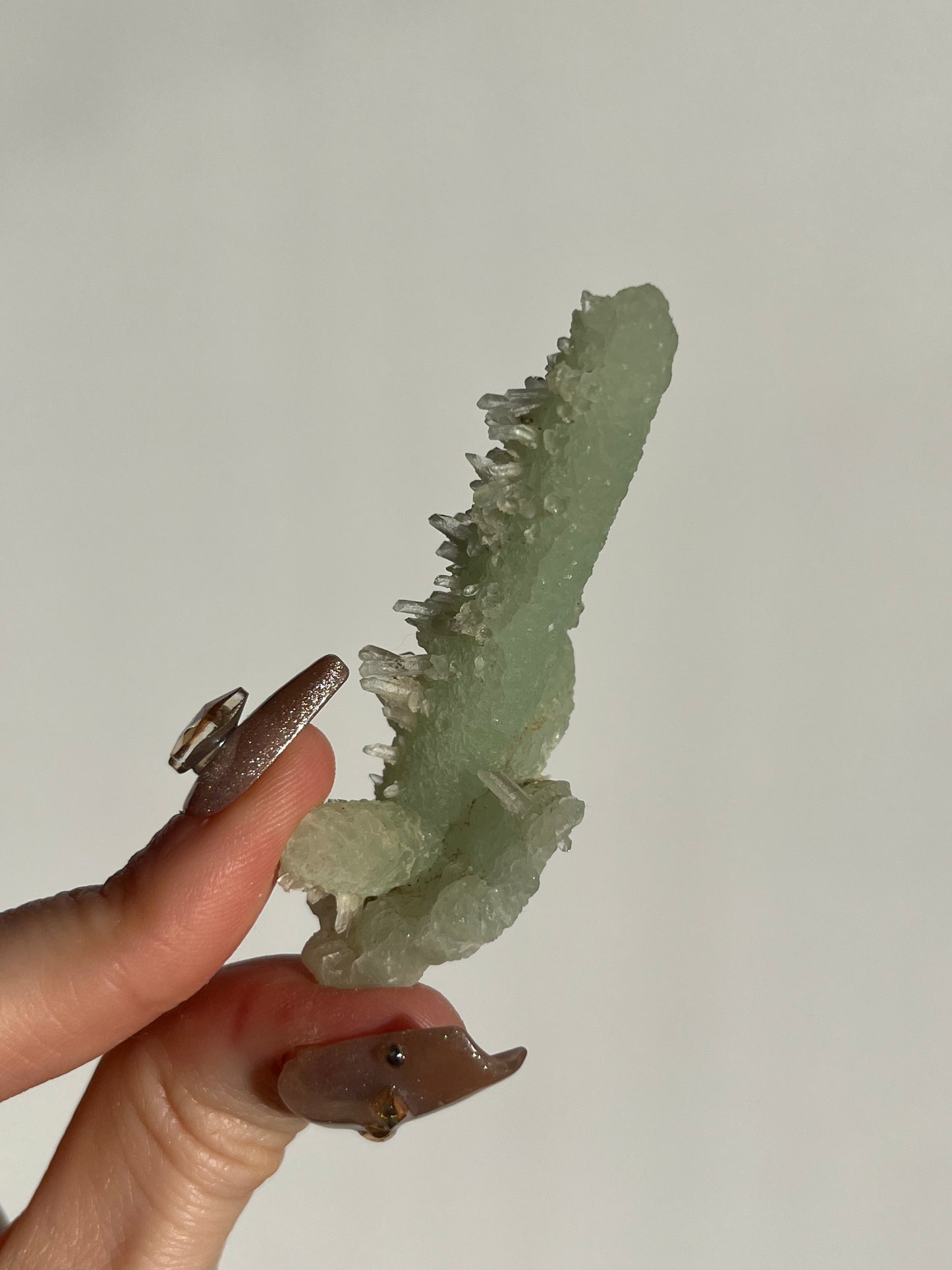 Stalactitic Prehnite with Quartz Specimen B