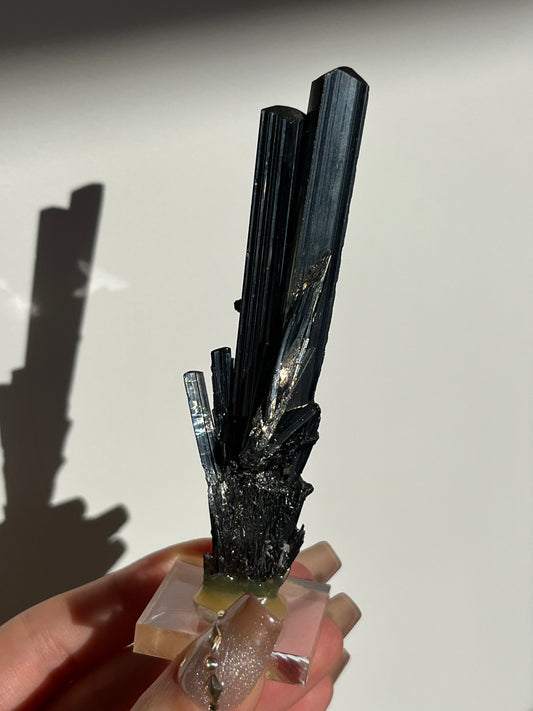 Twinned Stibnite Specimen (Perfectly Imperfect - Termination Damage)