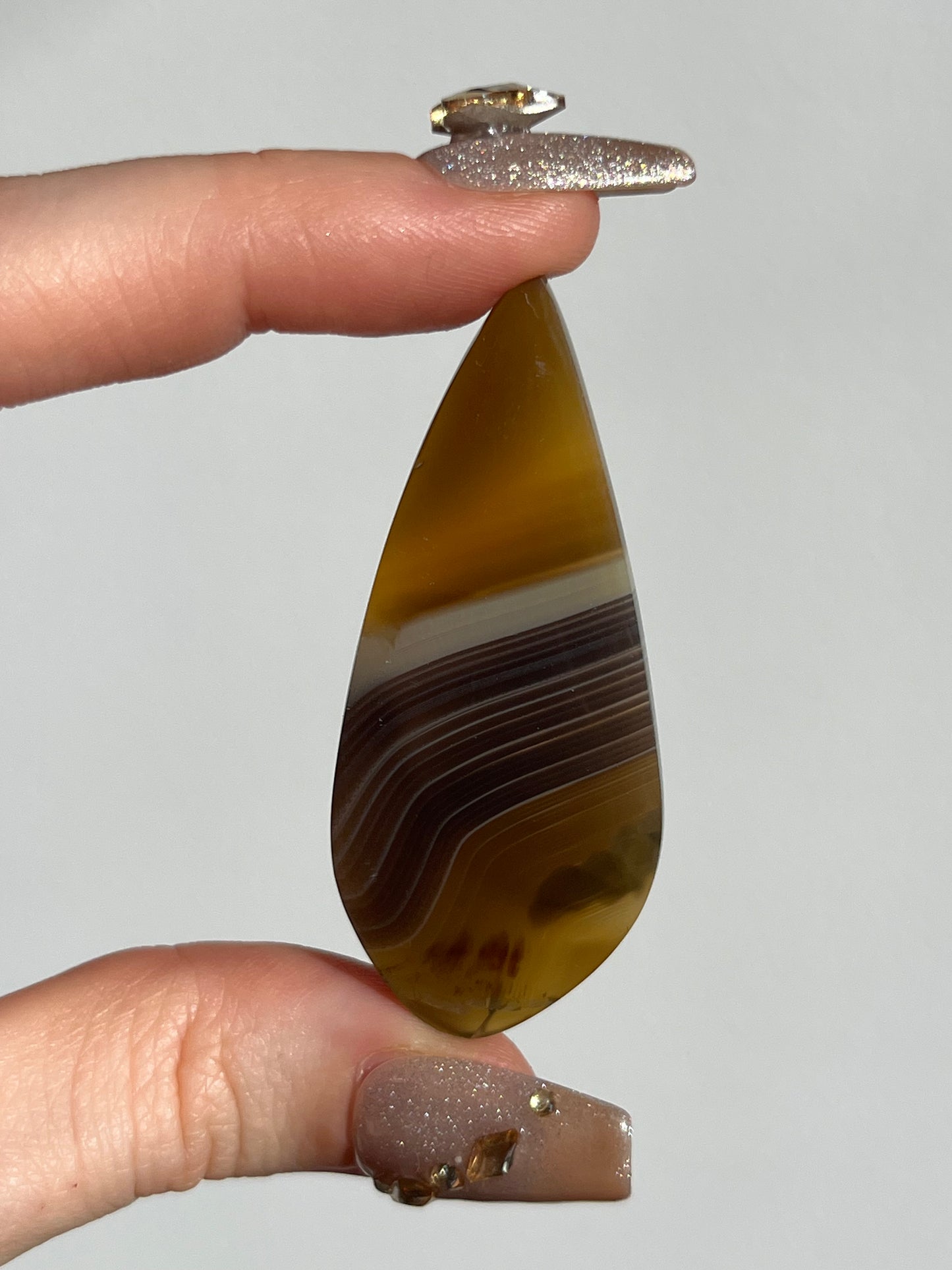 Yellow-Purple East Indonesian Banded Agate Cabochon w/ Parallax & Iris Effect (You Choose)
