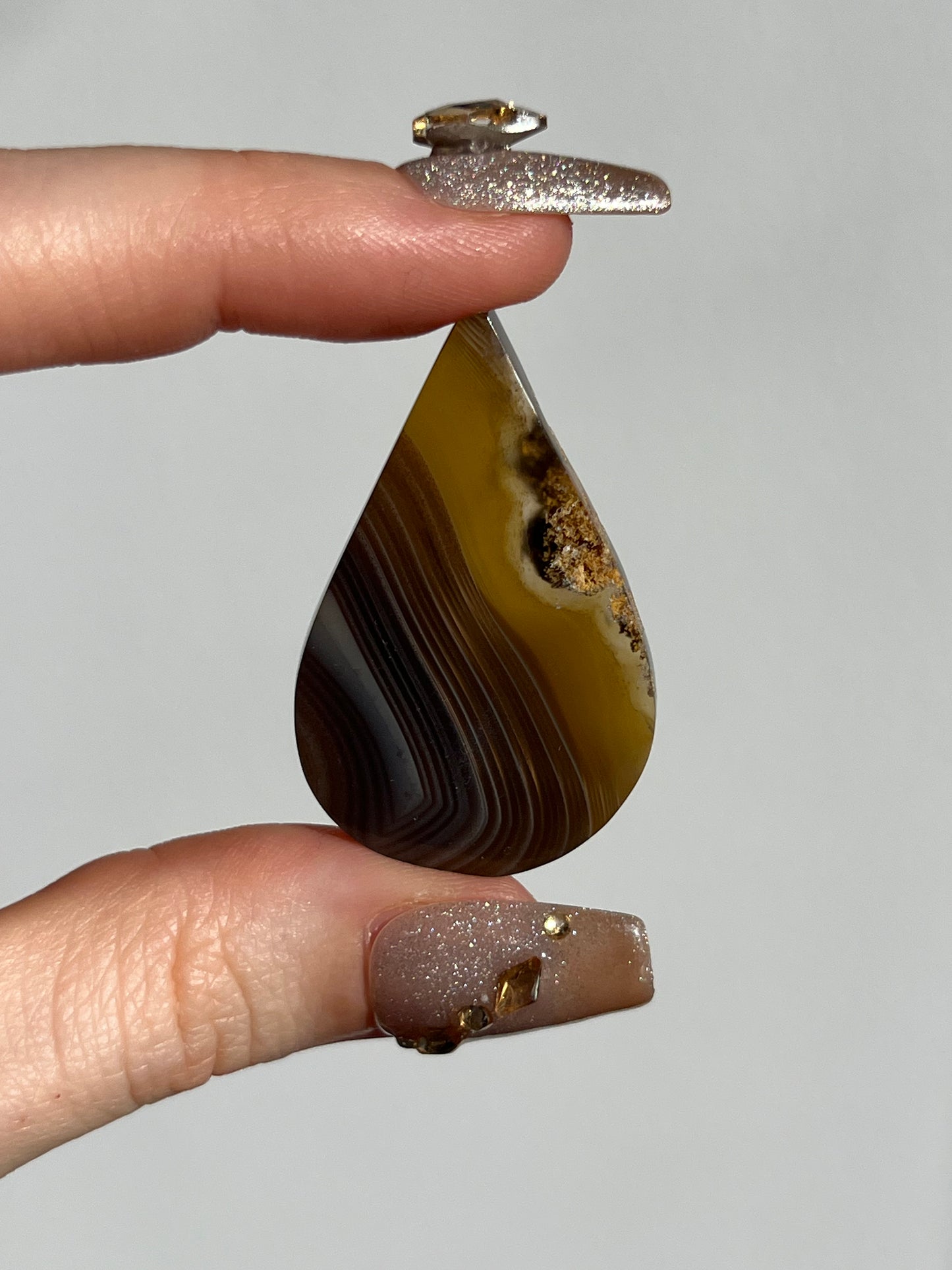 Yellow-Purple East Indonesian Banded Agate Cabochon w/ Parallax & Iris Effect (You Choose)
