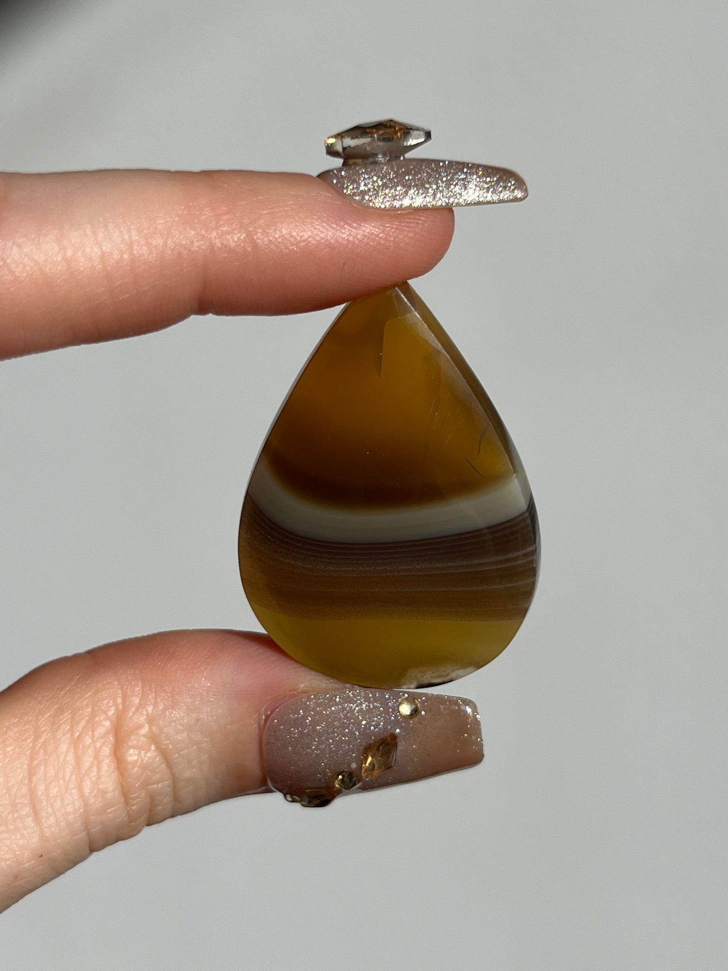 Yellow-Purple East Indonesian Banded Agate Cabochon w/ Parallax & Iris Effect (You Choose)