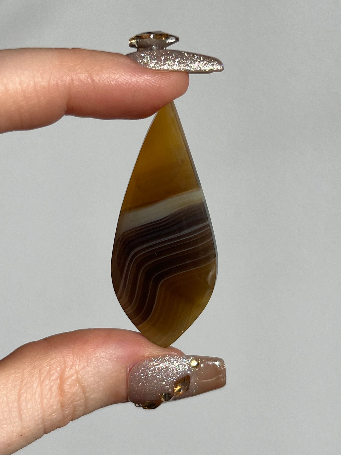Yellow-Purple East Indonesian Banded Agate Cabochon w/ Parallax & Iris Effect (You Choose)