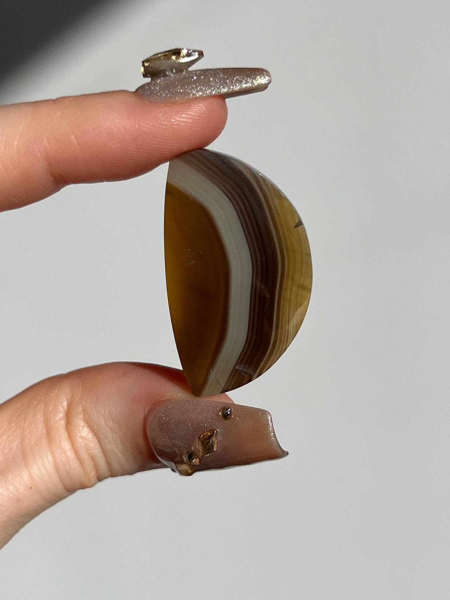 Yellow-Purple East Indonesian Banded Agate Cabochon w/ Parallax & Iris Effect (You Choose)