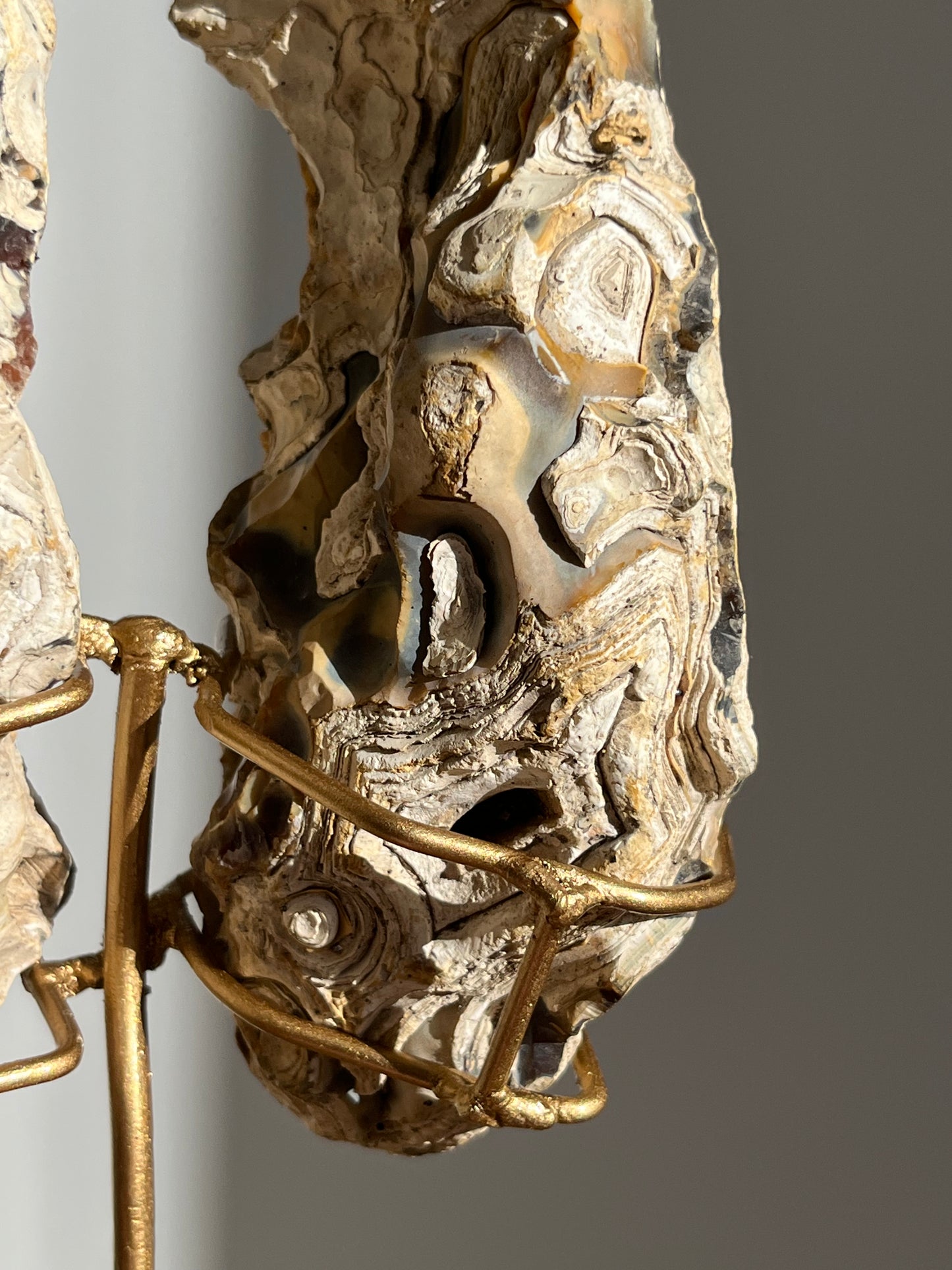 'Wings of Terra' West Indonesian Agate Butterfly Pair on Stand
