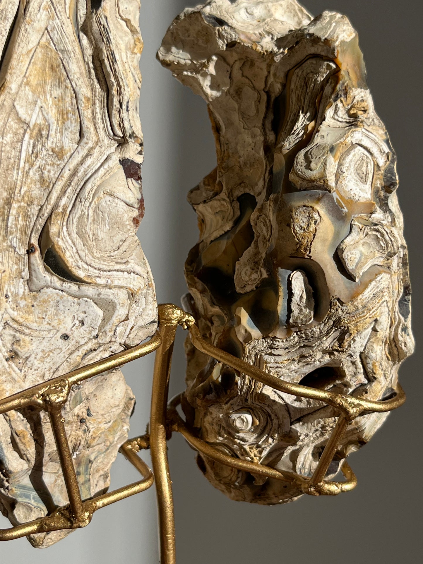 'Wings of Terra' West Indonesian Agate Butterfly Pair on Stand