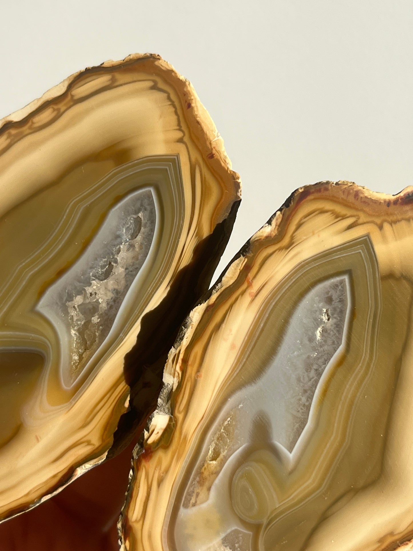 'Pastel Relics' West Indonesian Yellow Agate Pair B