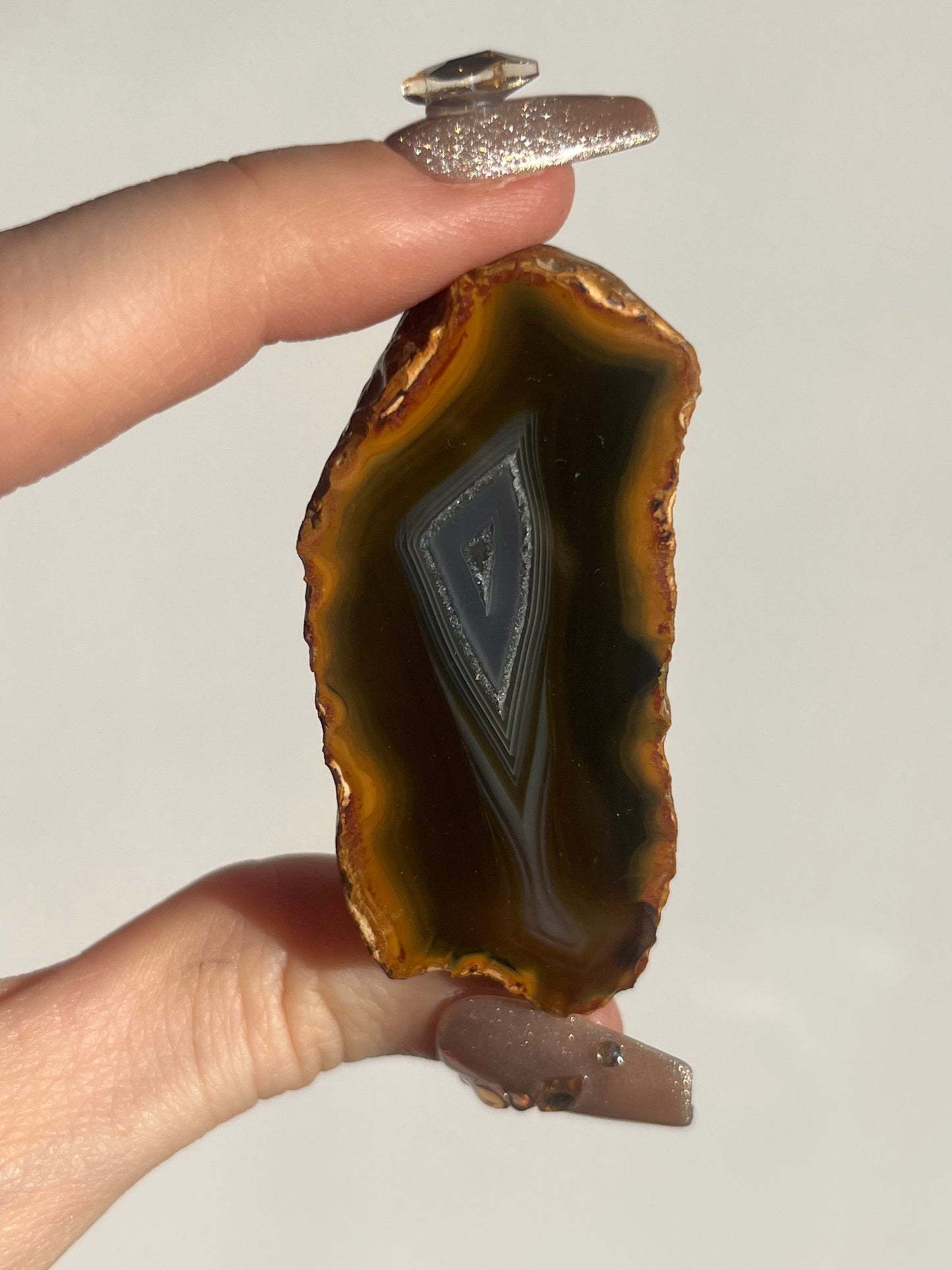 'Olive-Fire' West Indonesian Dark Brown Agate w/ Parallax Effect Pair C
