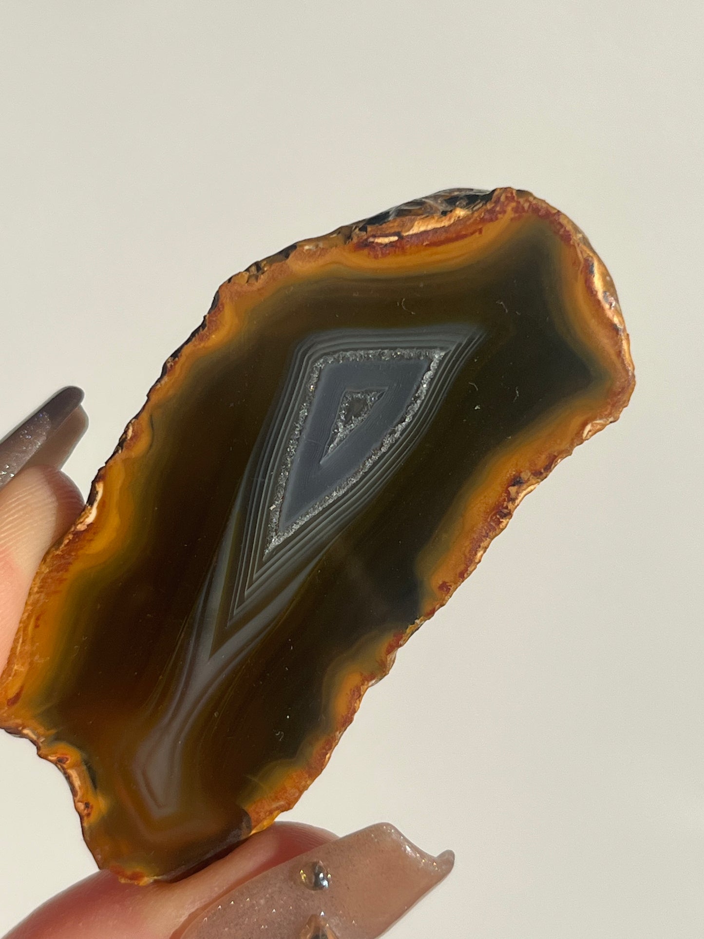 'Olive-Fire' West Indonesian Dark Brown Agate w/ Parallax Effect Pair C