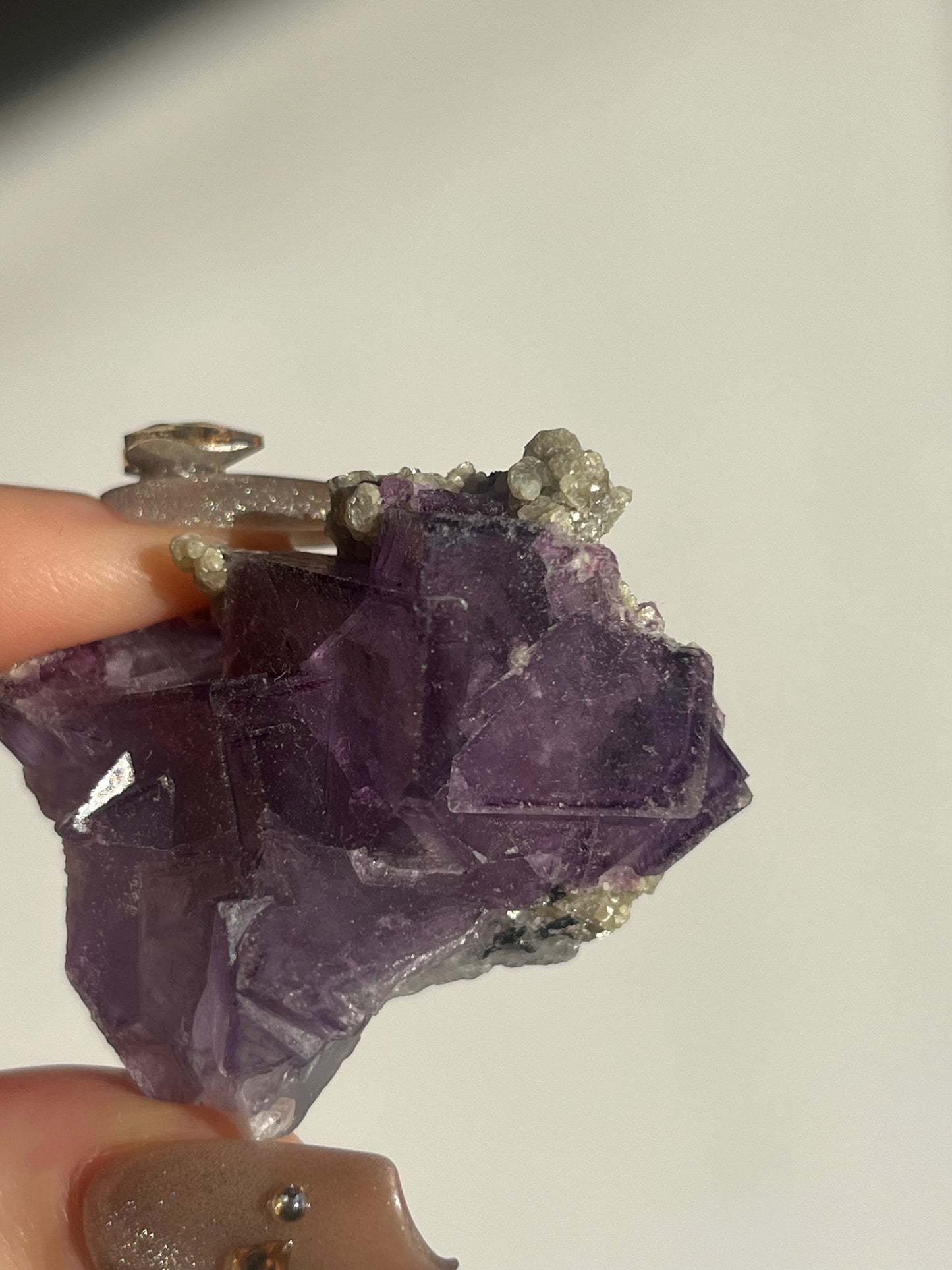 Yaogangxian Purple Fluorite with Muscovite and Wulframite Specimen E
