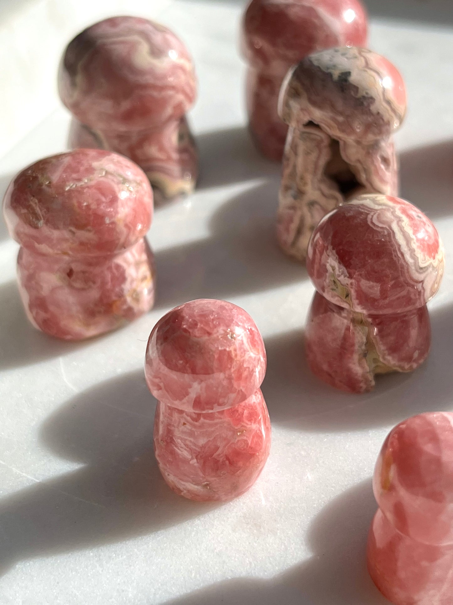 Rhodochrosite Mushroom Carving
