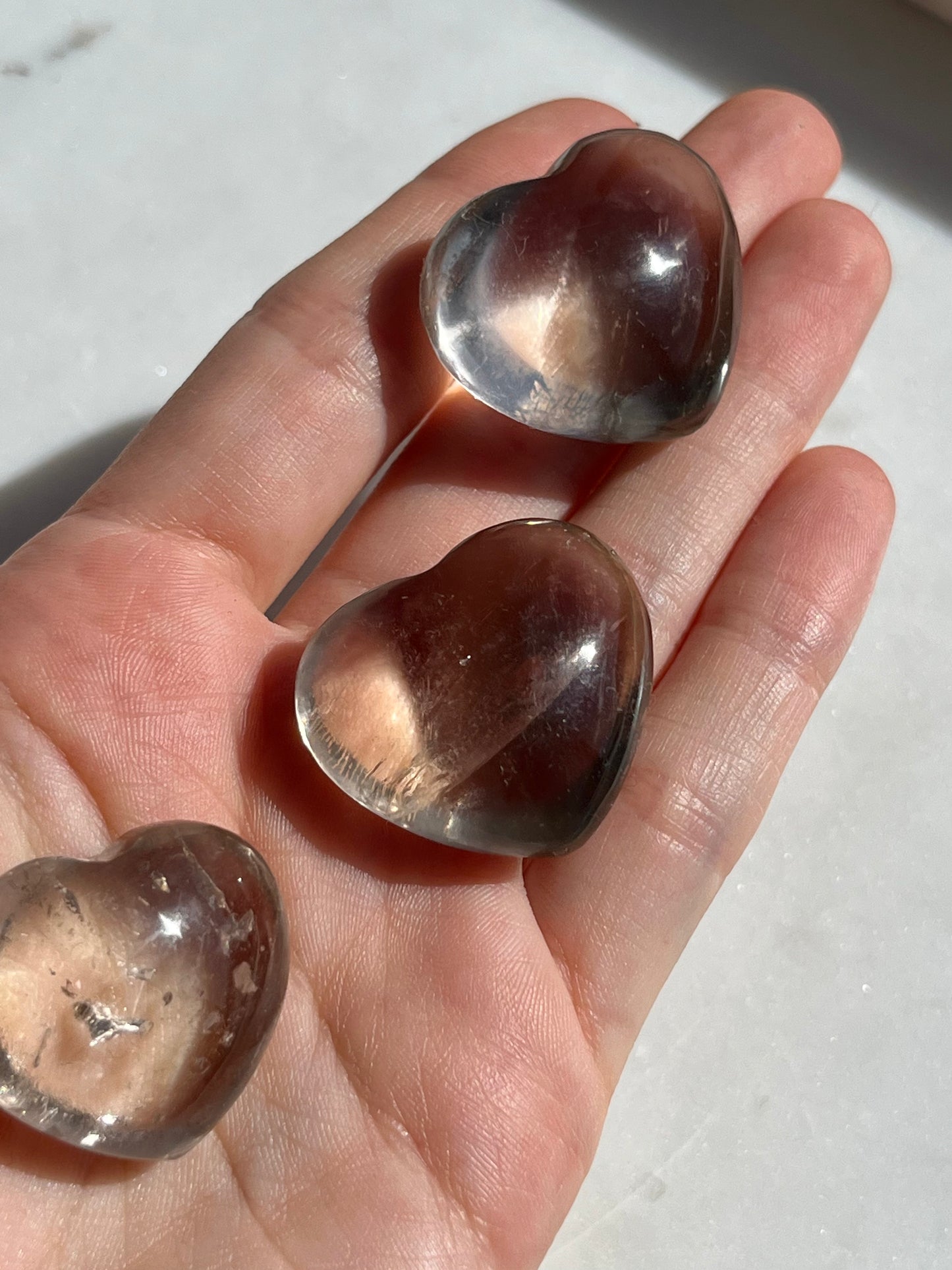 Natural Madagascan Smokey Quartz Heart Carving