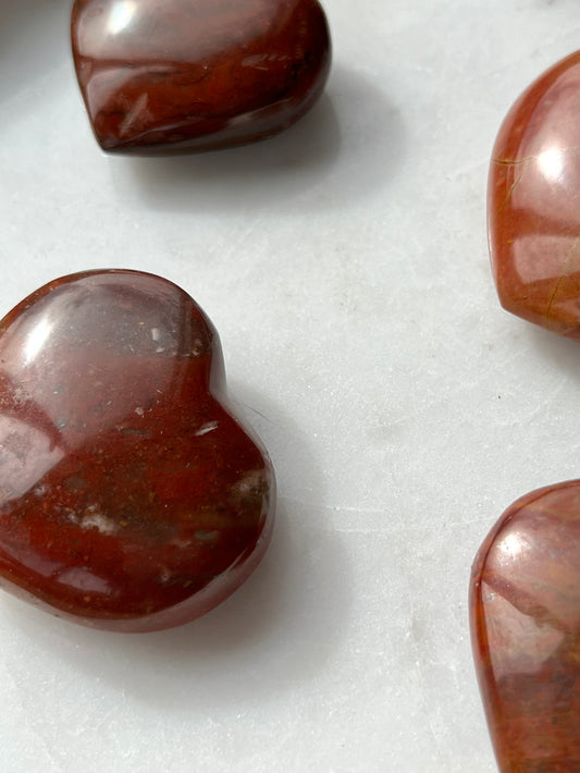 South African Red Jasper Heart Carving