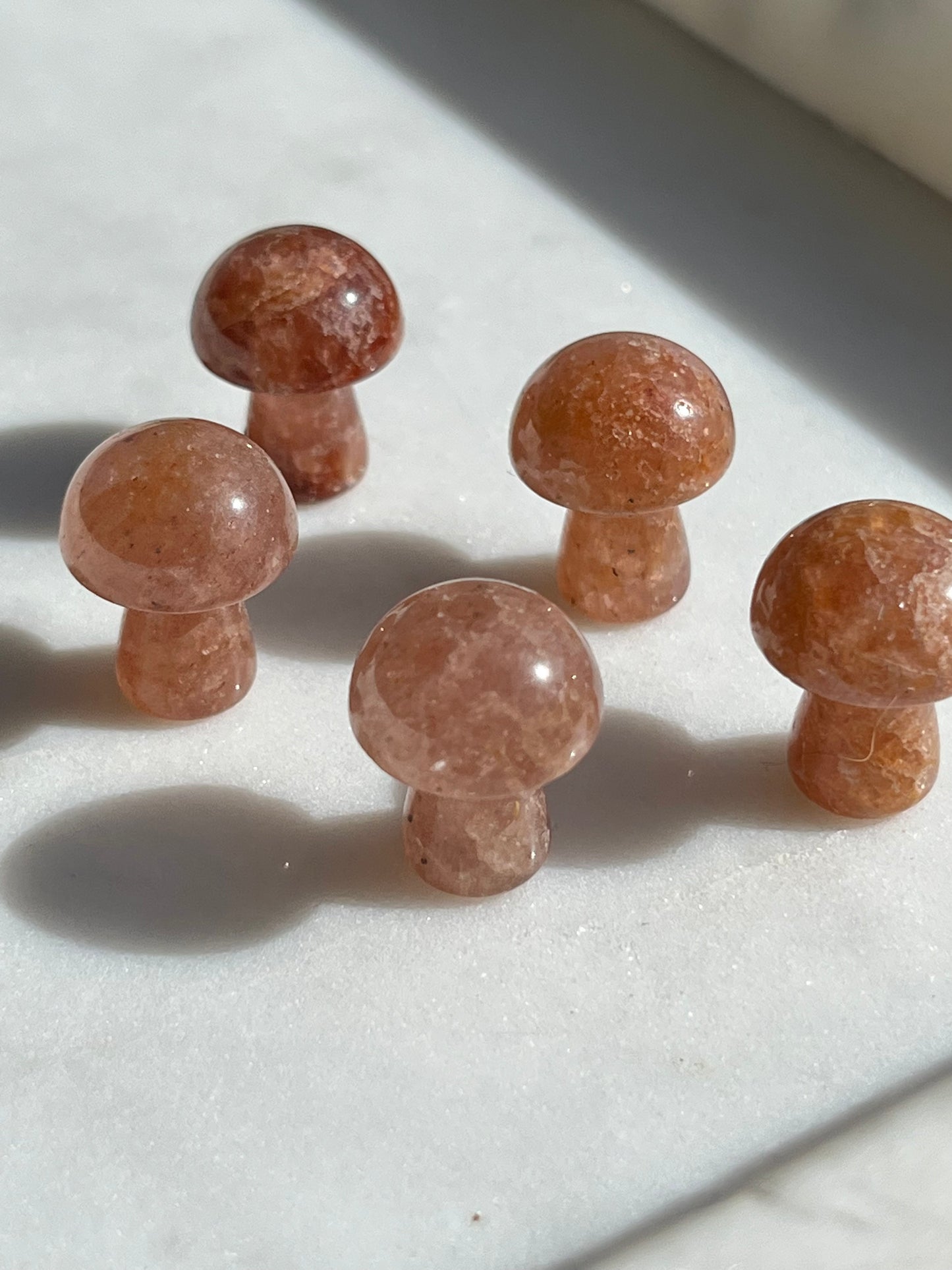 Fire Quartz (Red Hematoid) Mushroom Carving