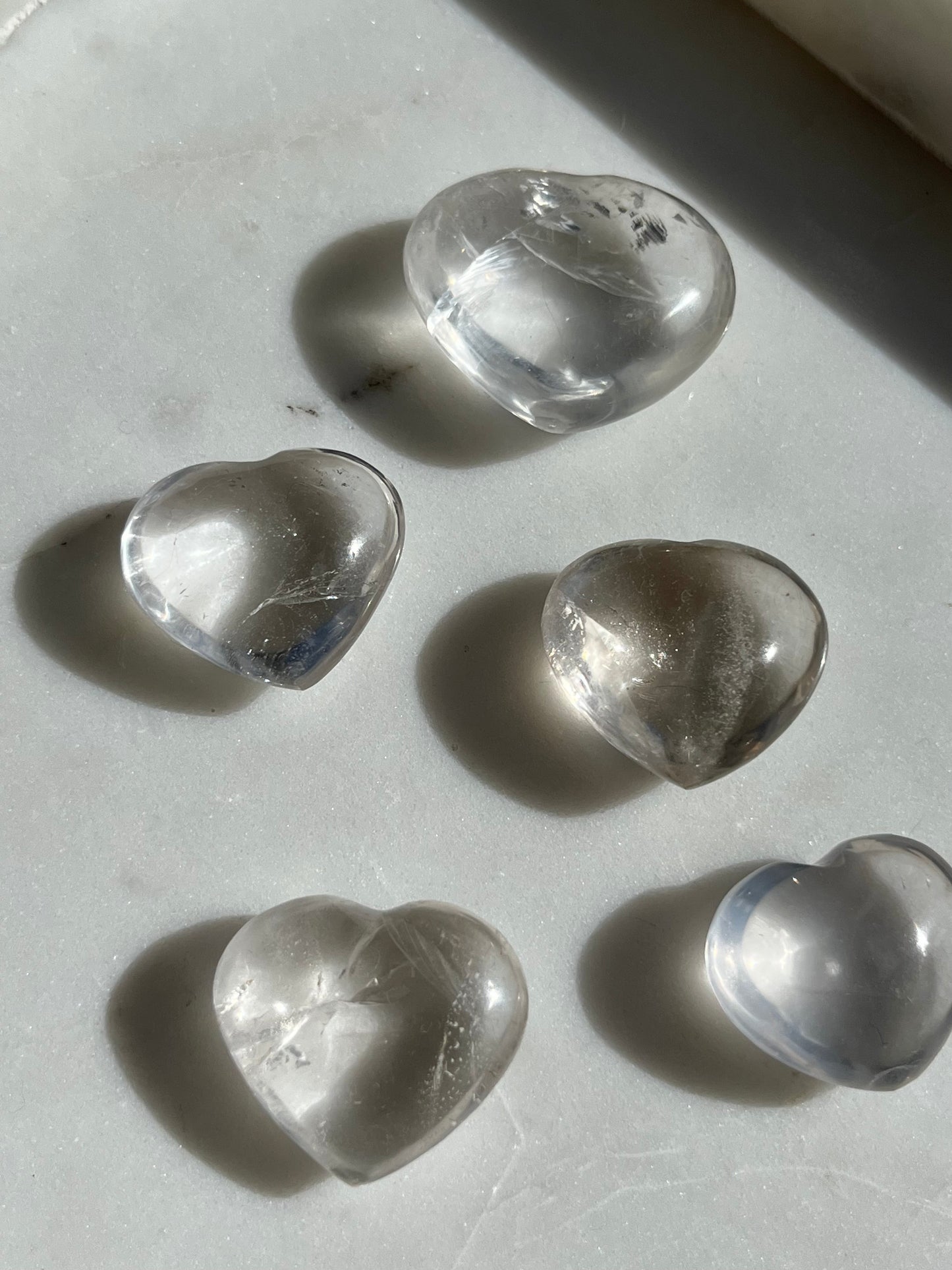 Natural Madagascan Quartz Heart Carving