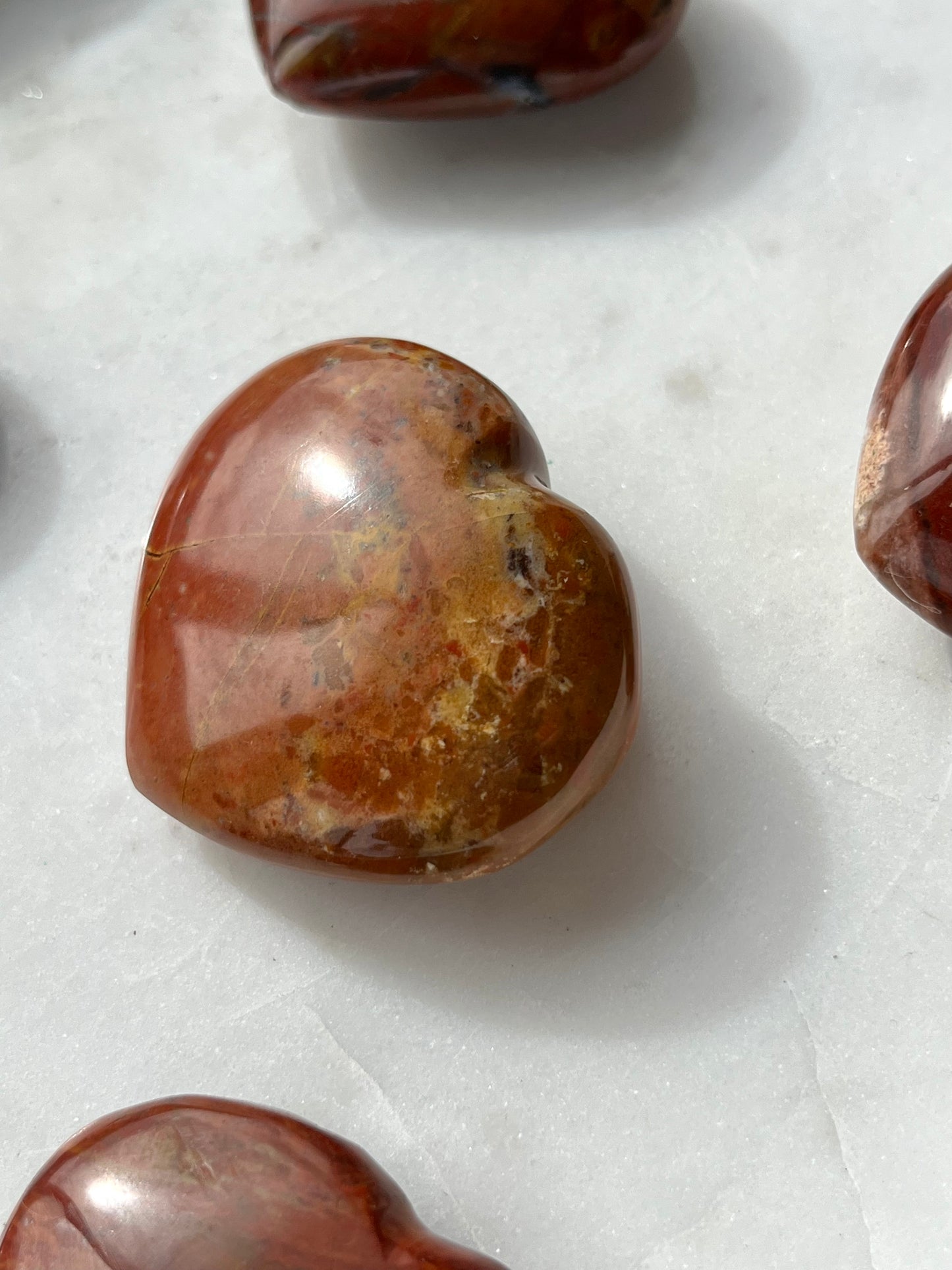 South African Red Jasper Heart Carving