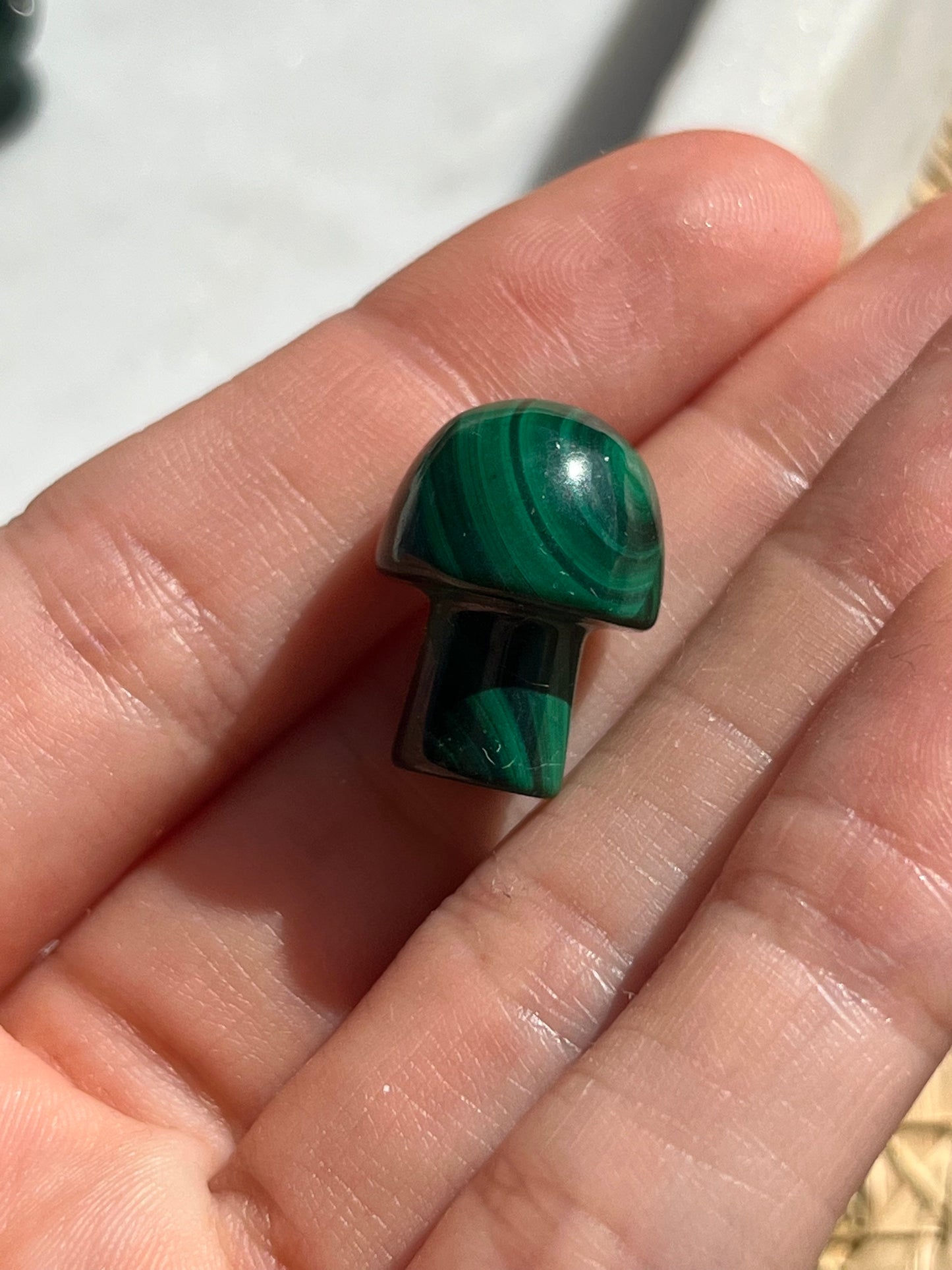 Malachite Mushroom Carving