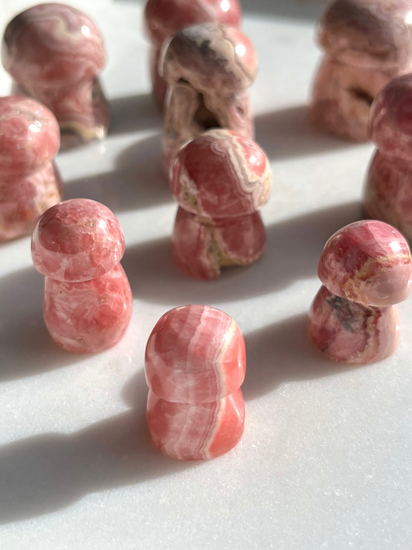 Rhodochrosite Mushroom Carving