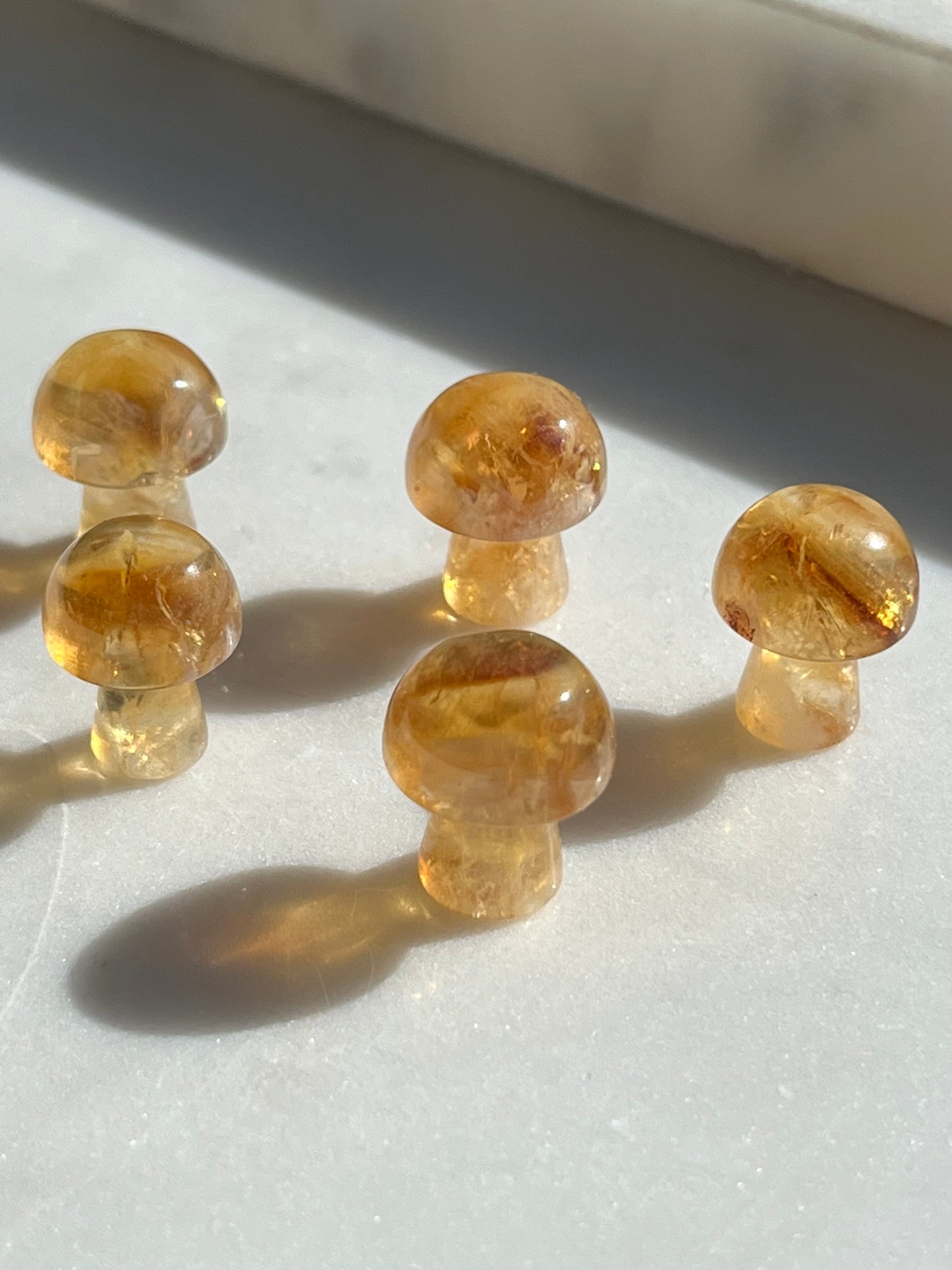 Citrine (Heat Treated Amethyst) Mushroom Carving