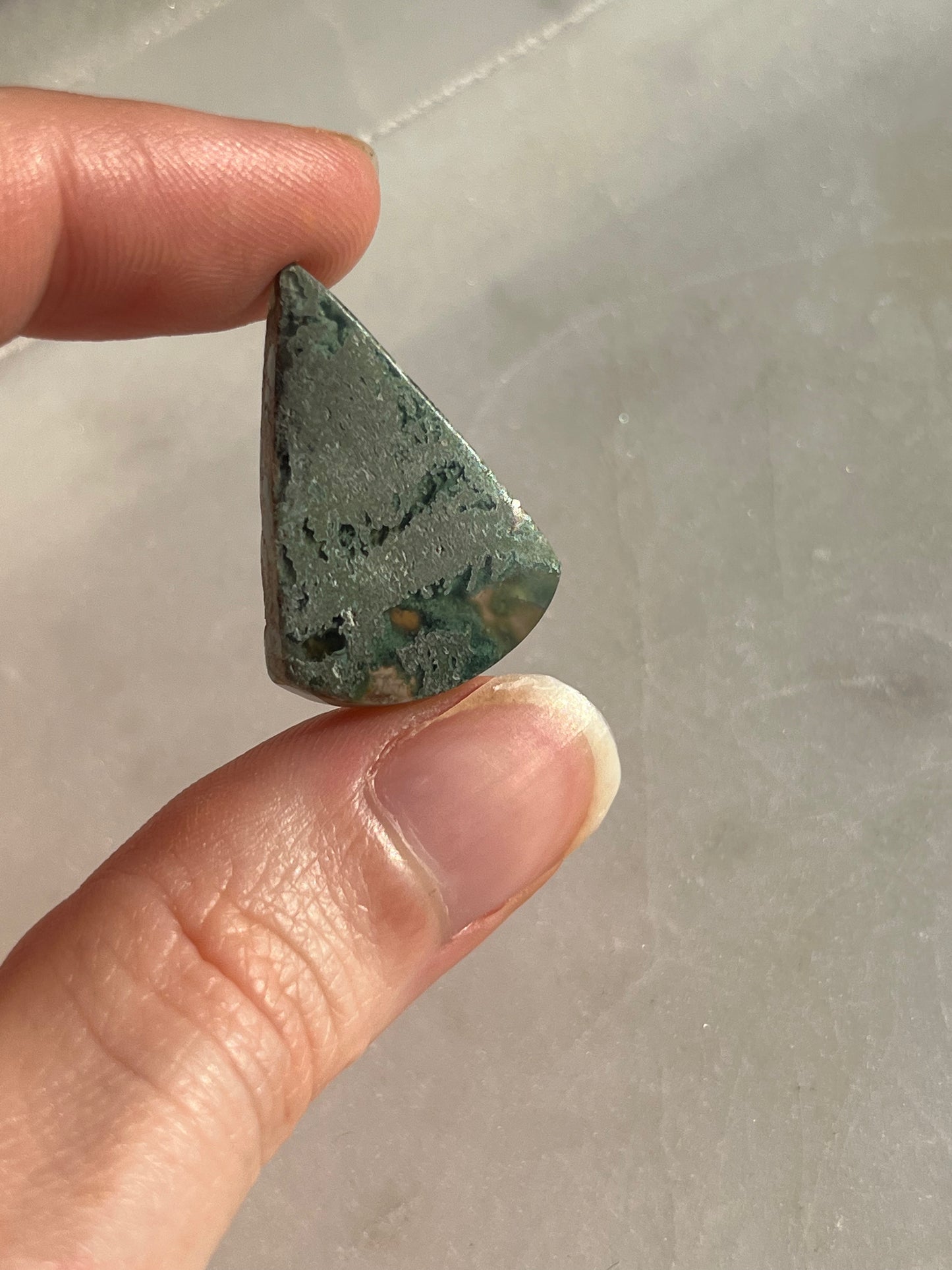 Danau 玛瑙配绿色苔藓风筝和扇形凸圆面(您选择)