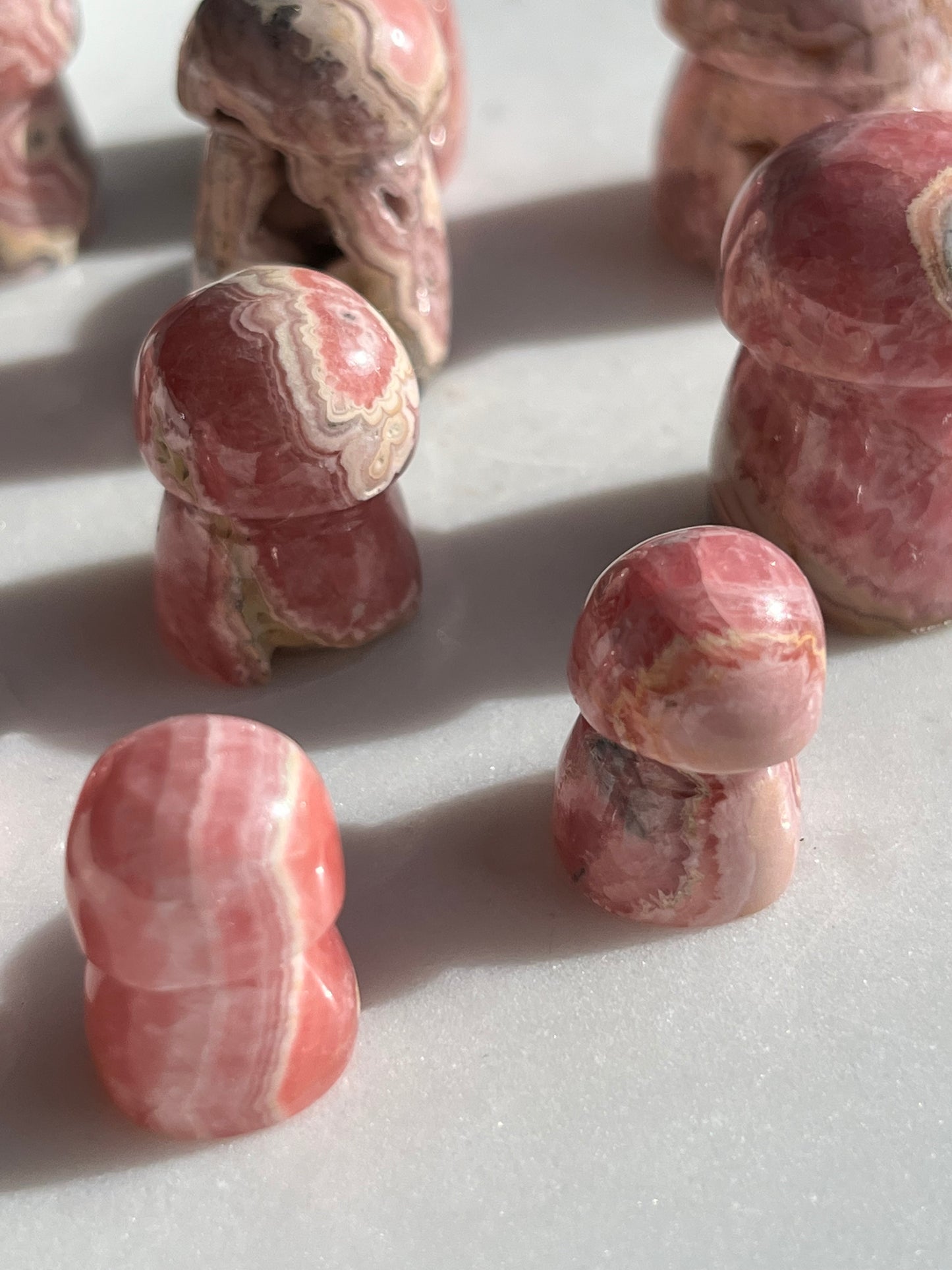 Rhodochrosite Mushroom Carving
