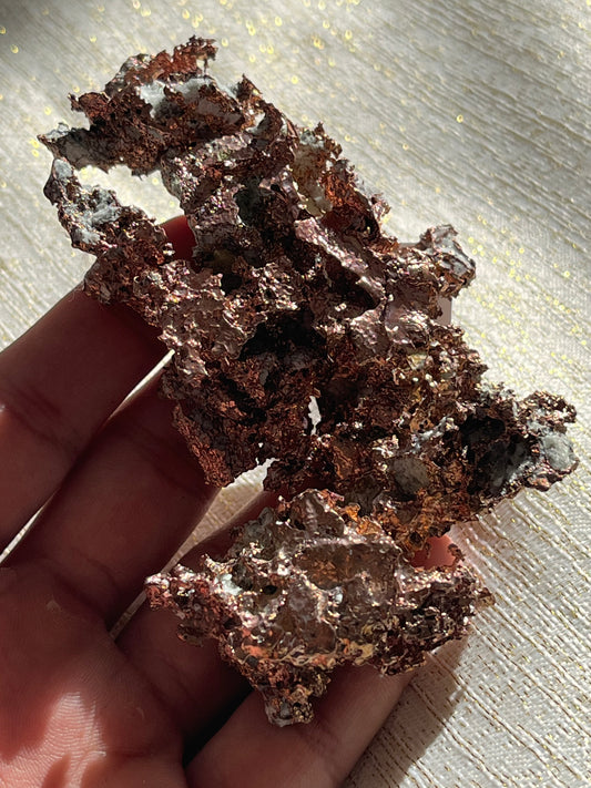 Native Copper Specimen w/ Grey Quartz C (with stand)