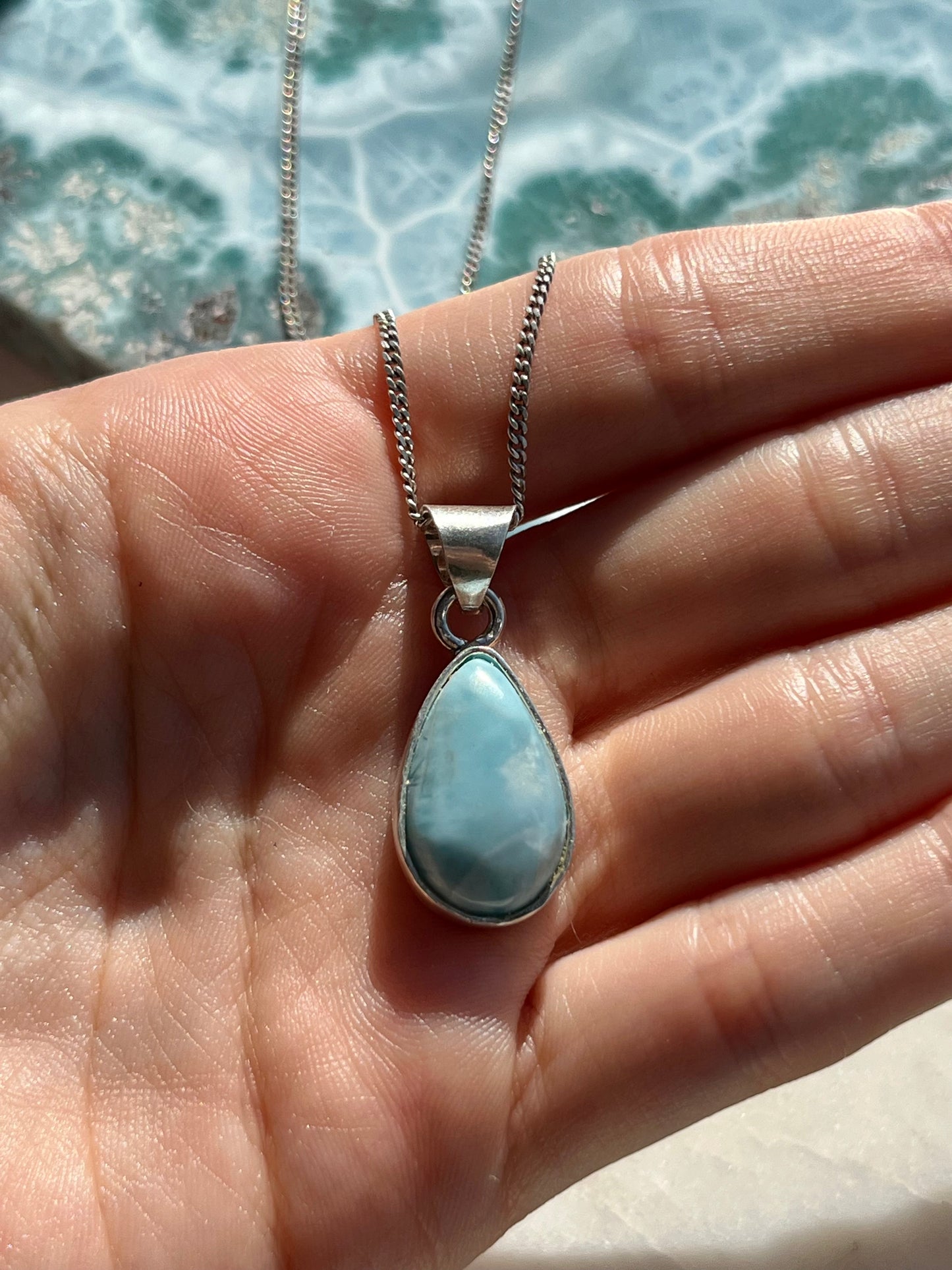 ‘Eternal’ Larimar Sterling Silver Pendant #7