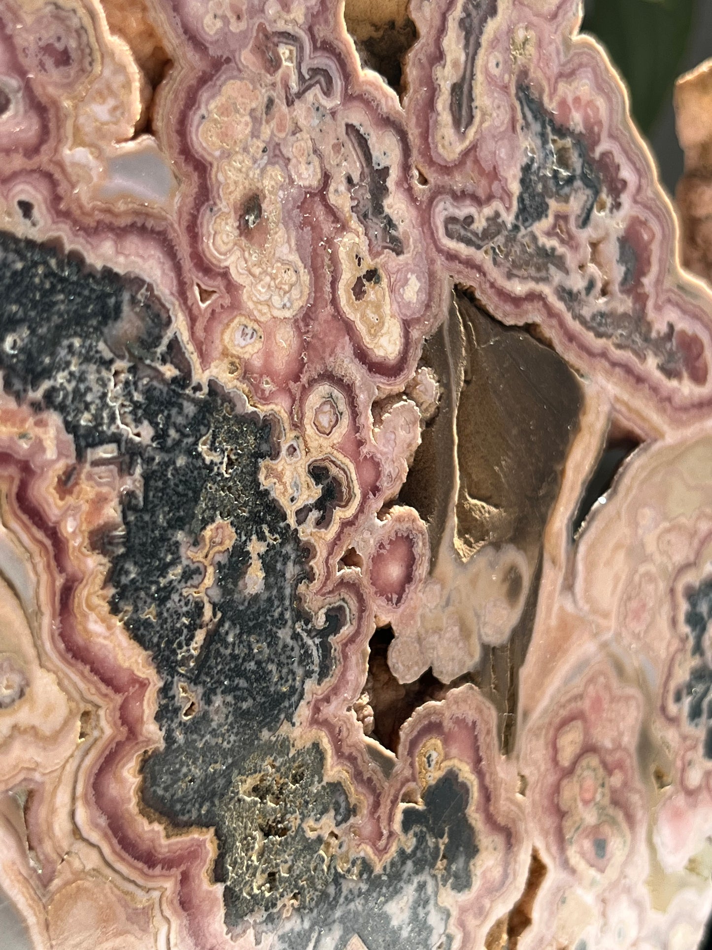 ‘Julienne’ Rhodochrosite Slab on Stand #2