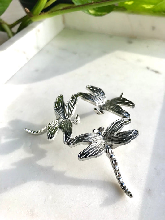 Soporte Esfera Plata Libélula