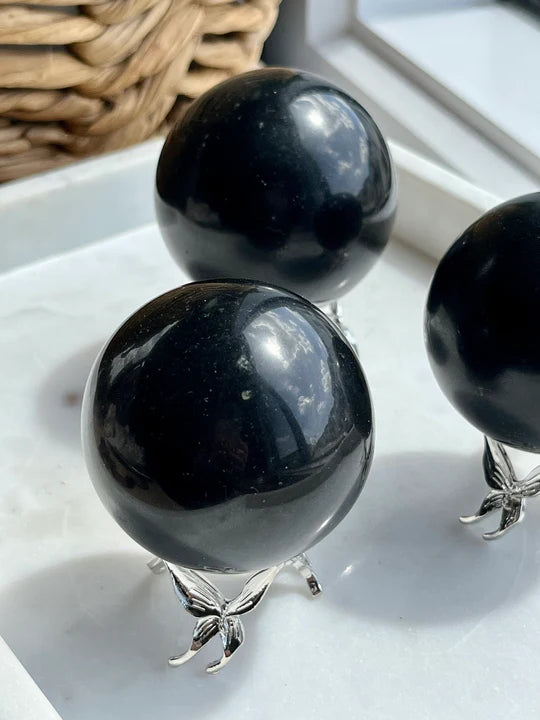 Black Tourmaline Sphere Priestess Crystals