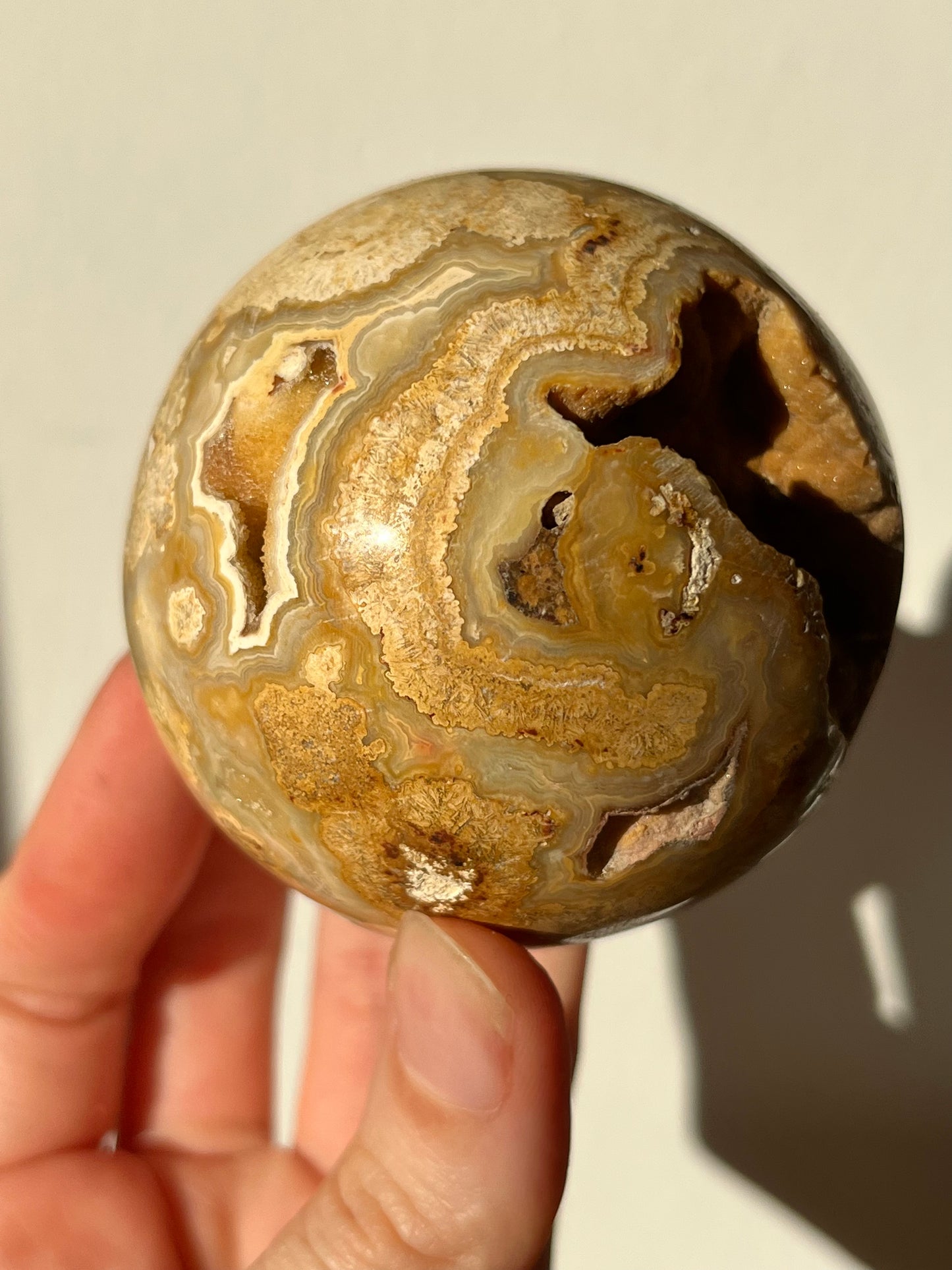 Indonesian Golden Crazy Lace Agate Sphere #3