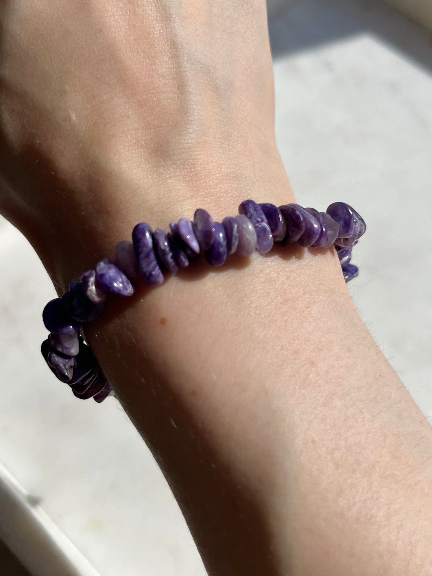 Charoite Chip Bead Bracelet