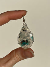 Load image into Gallery viewer, Native Copper &amp; Chrysocolla in Chalcedony Wire Wrap Pendant (925 Sterling Silver)
