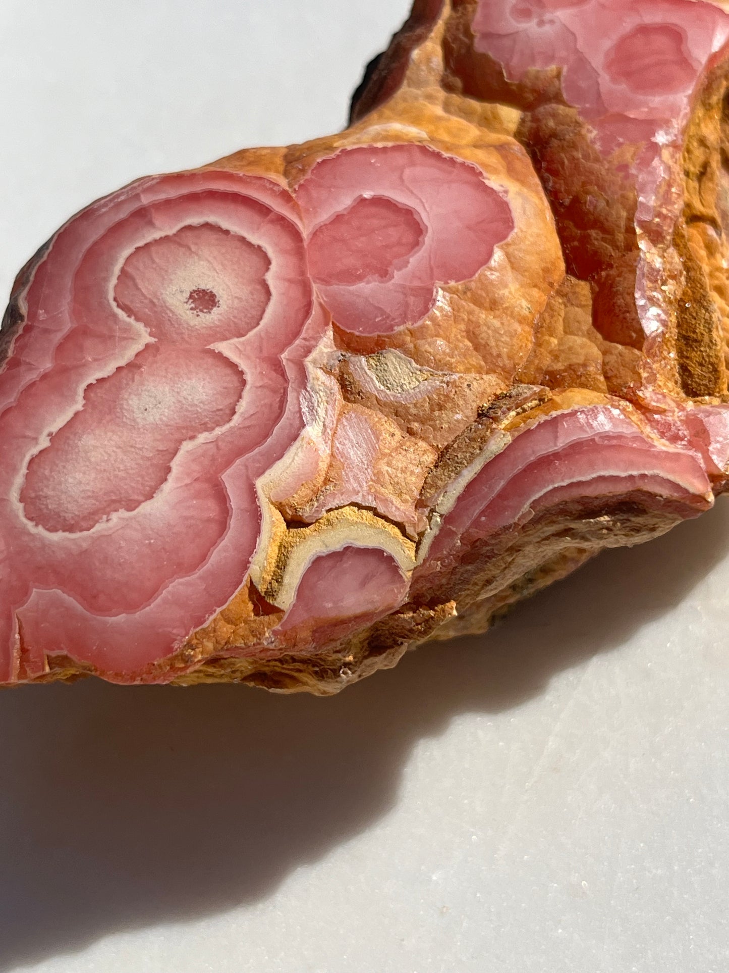 ‘Titania’ Rhodochrosite Freeform with Iron Included Matrix #8