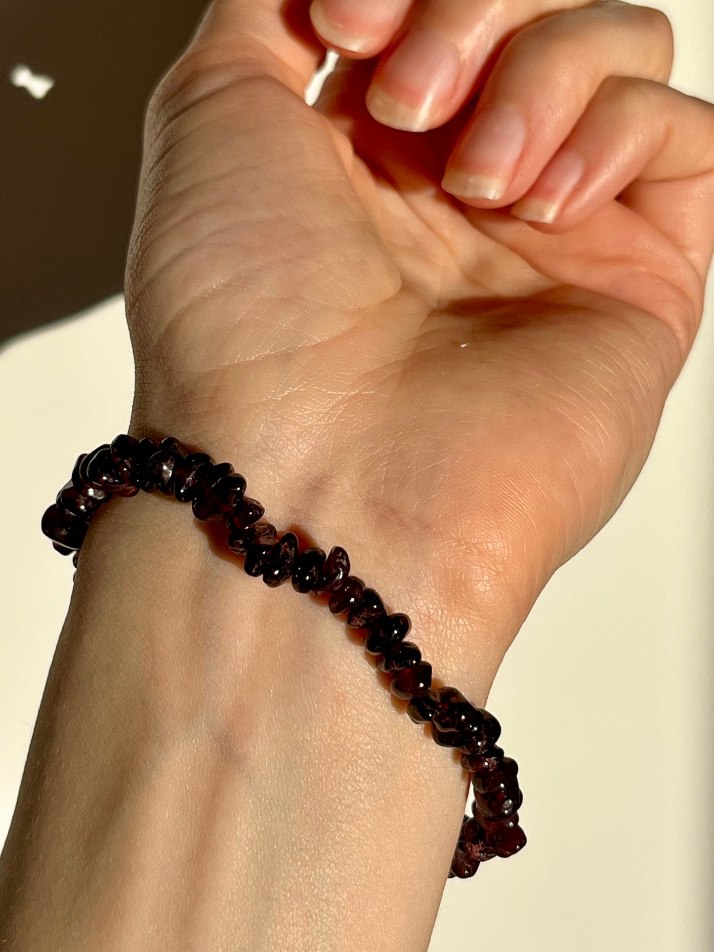 Garnet Tumbled Bead Bracelet