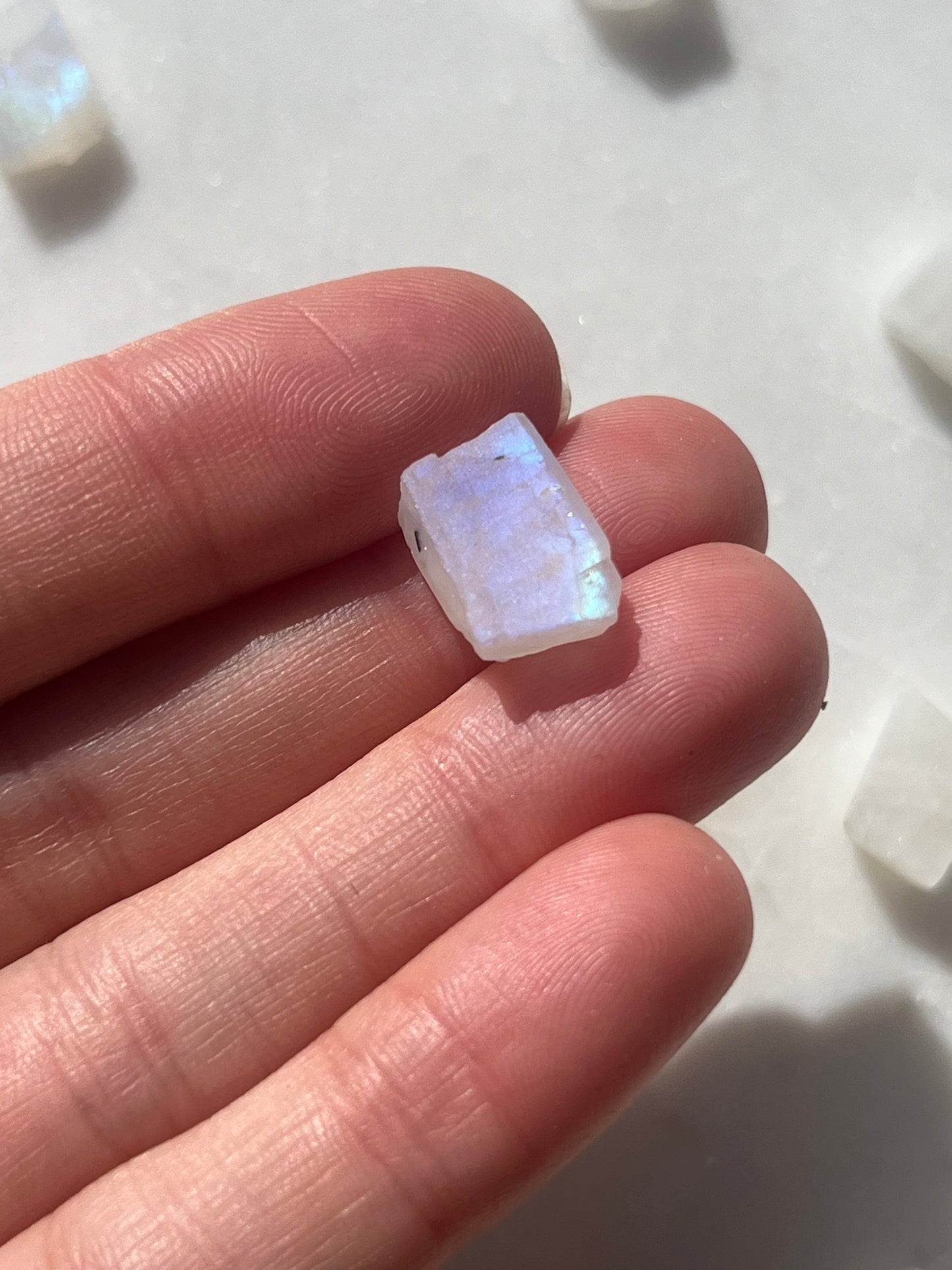 High Grade Moonstone Half Polished Raw Stone