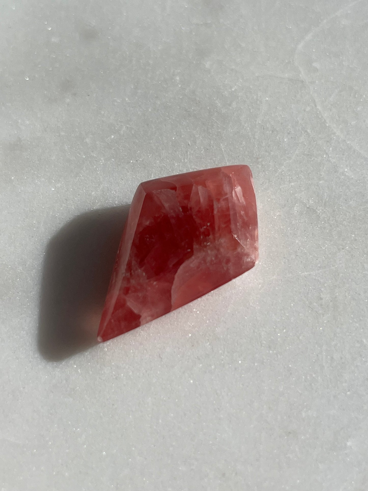 Gemmy Gel Rhodochrosite Faceted Diamond Carving (You Choose)